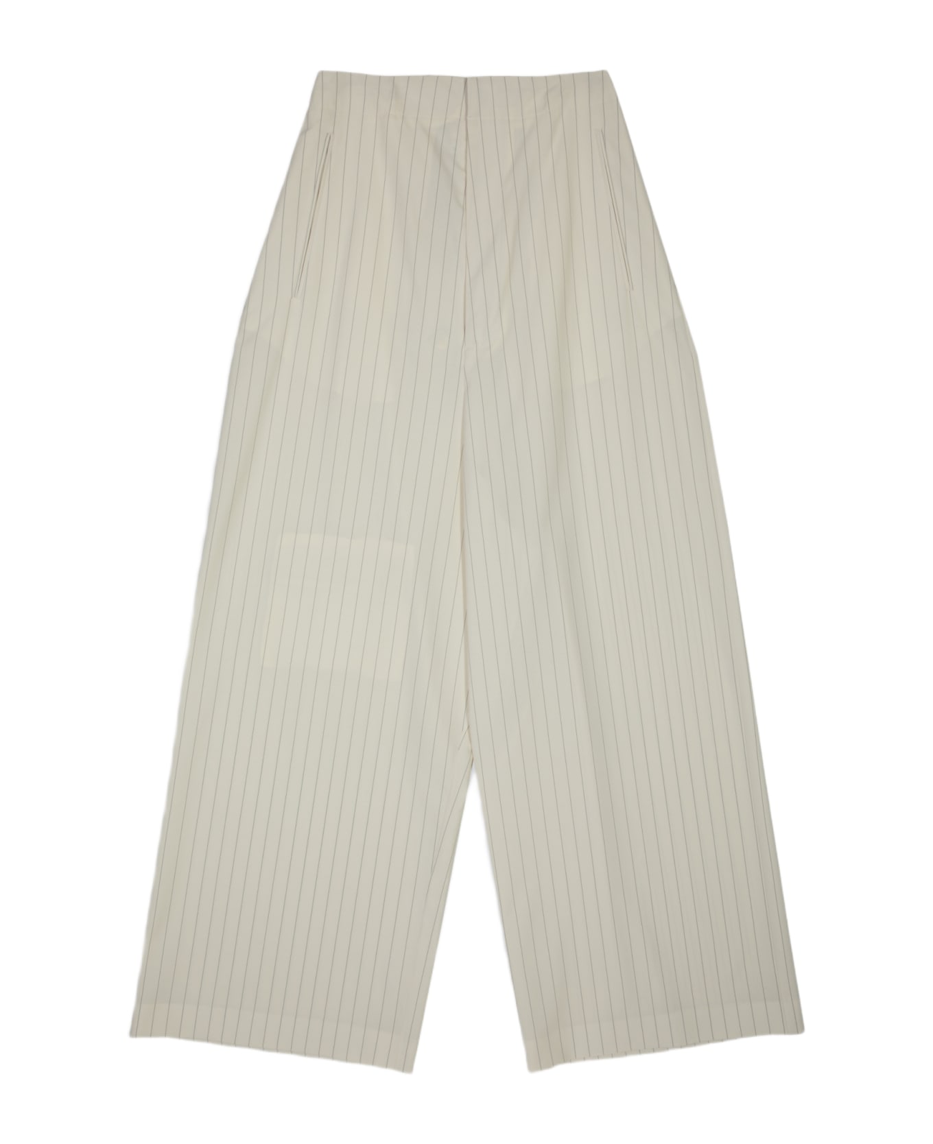 MM6 Maison Margiela Pantalone Off white pinstriped baggy tailored pant - Panna