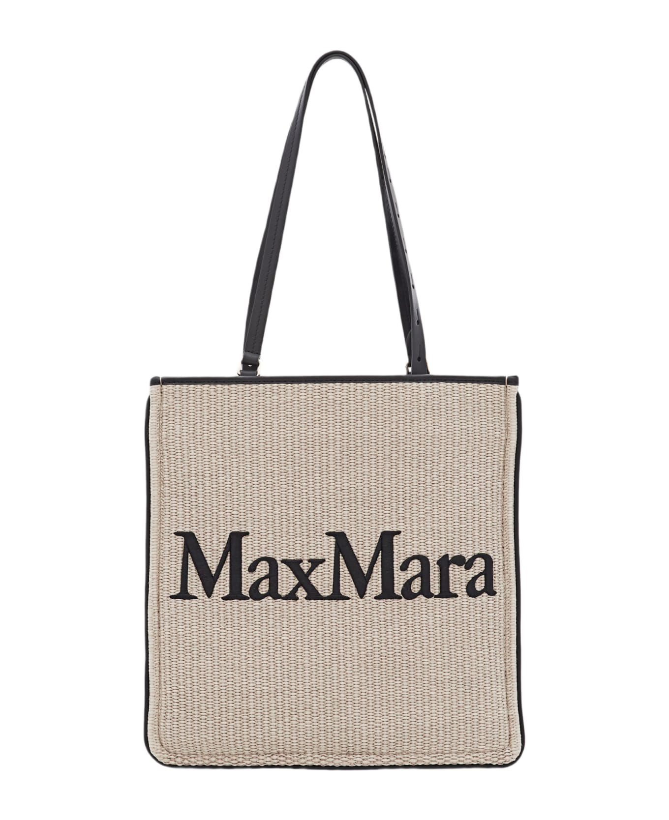 Max Mara Raffia Easybag Shopping Bag - Beige トートバッグ