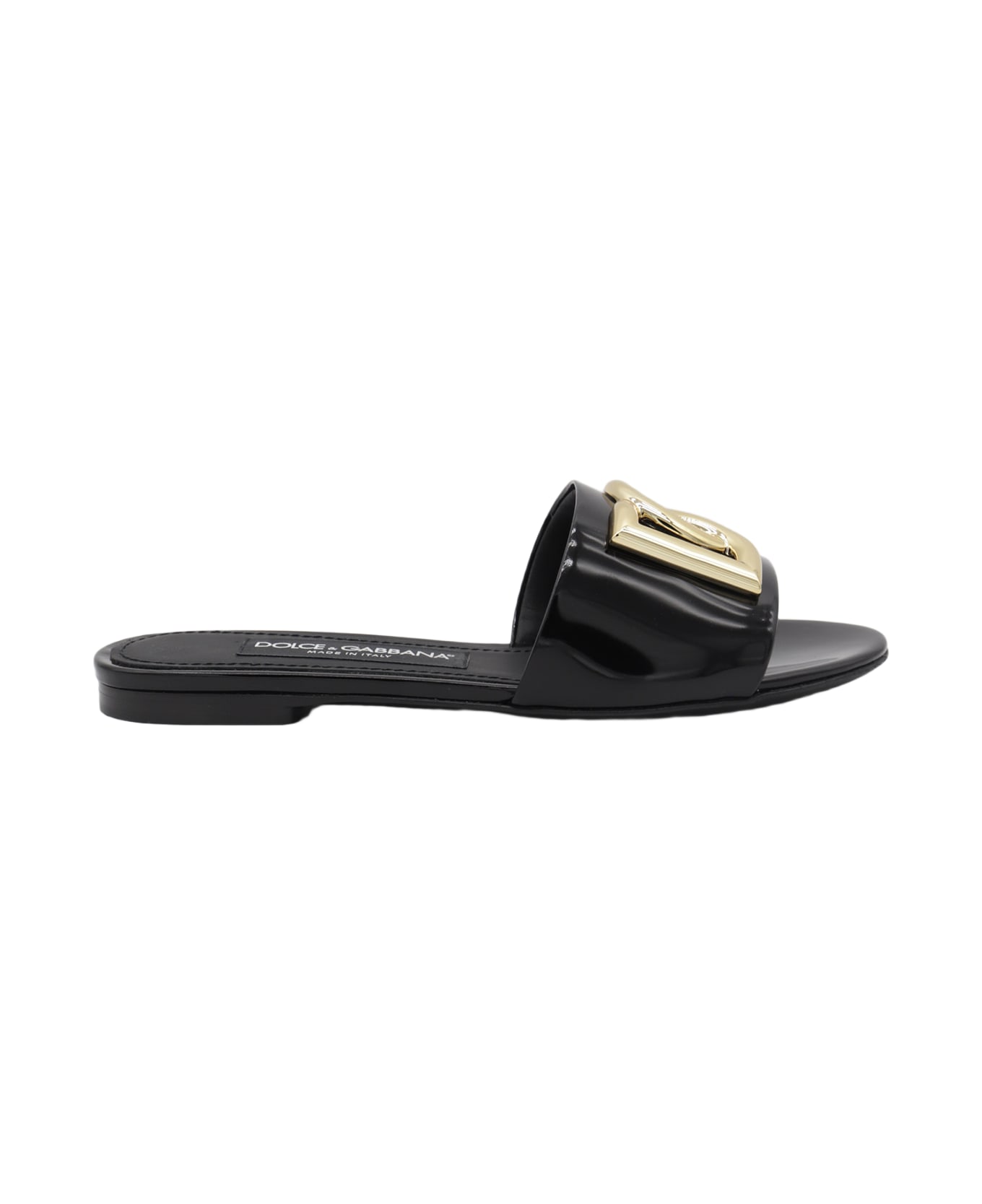 Dolce & Gabbana Black Leather Flats - Black