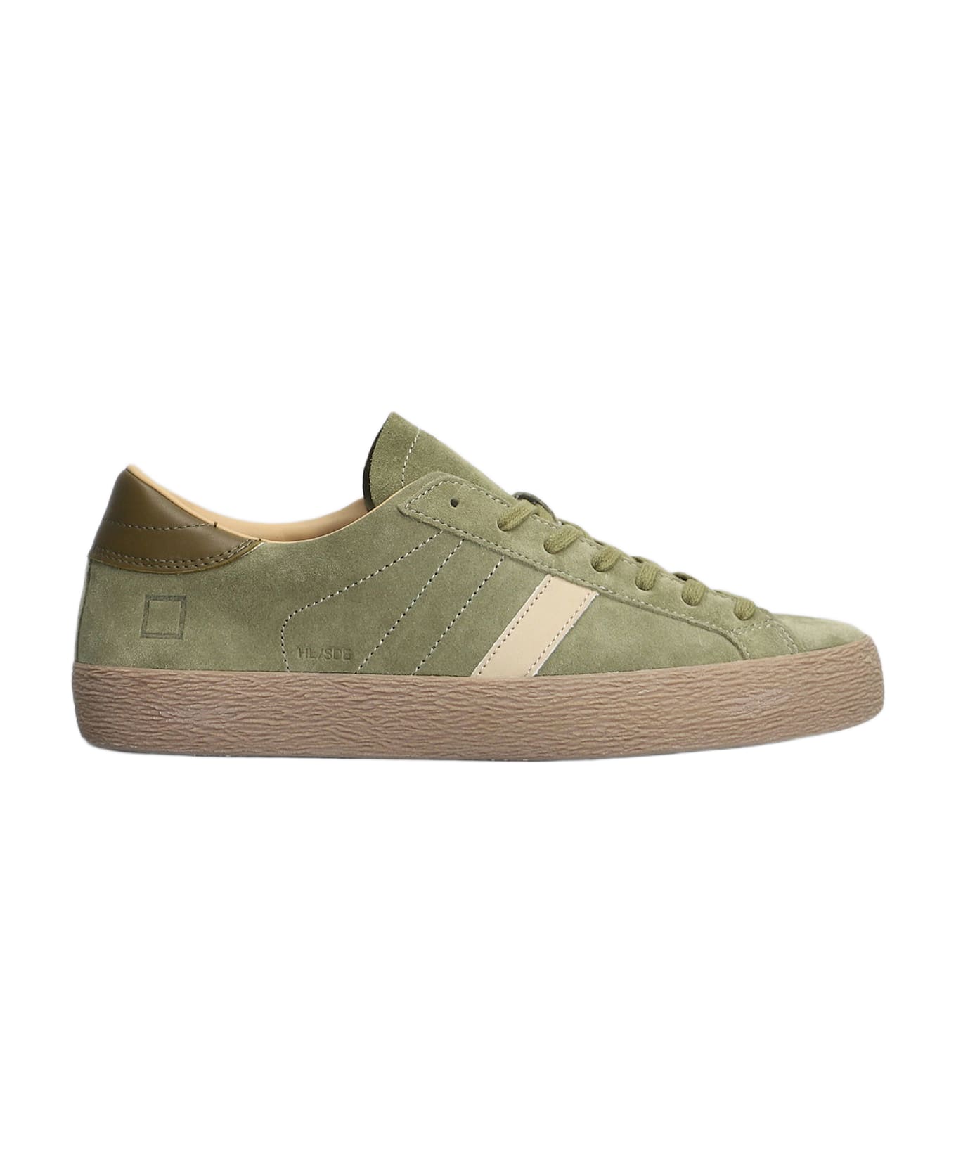 D.A.T.E. Hill Low Sneakers In Green Suede - ARMY