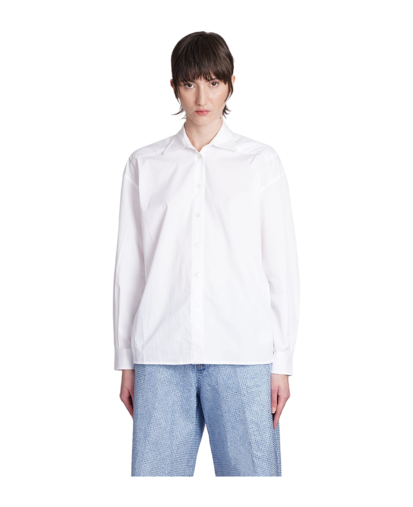 Laneus Shirt In White Cotton - white
