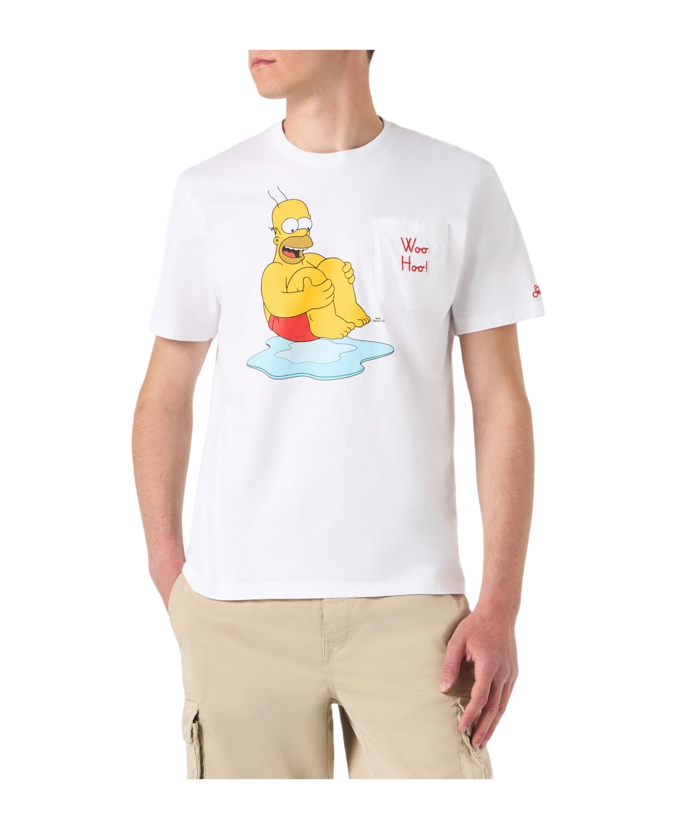 MC2 Saint Barth Man Cotton T-shirt With Homer Print | The Simpsons Special Edition - WHITE