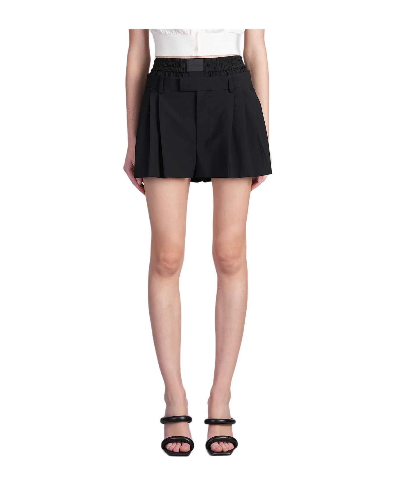 Alexander Wang Shorts In Black Wool - black