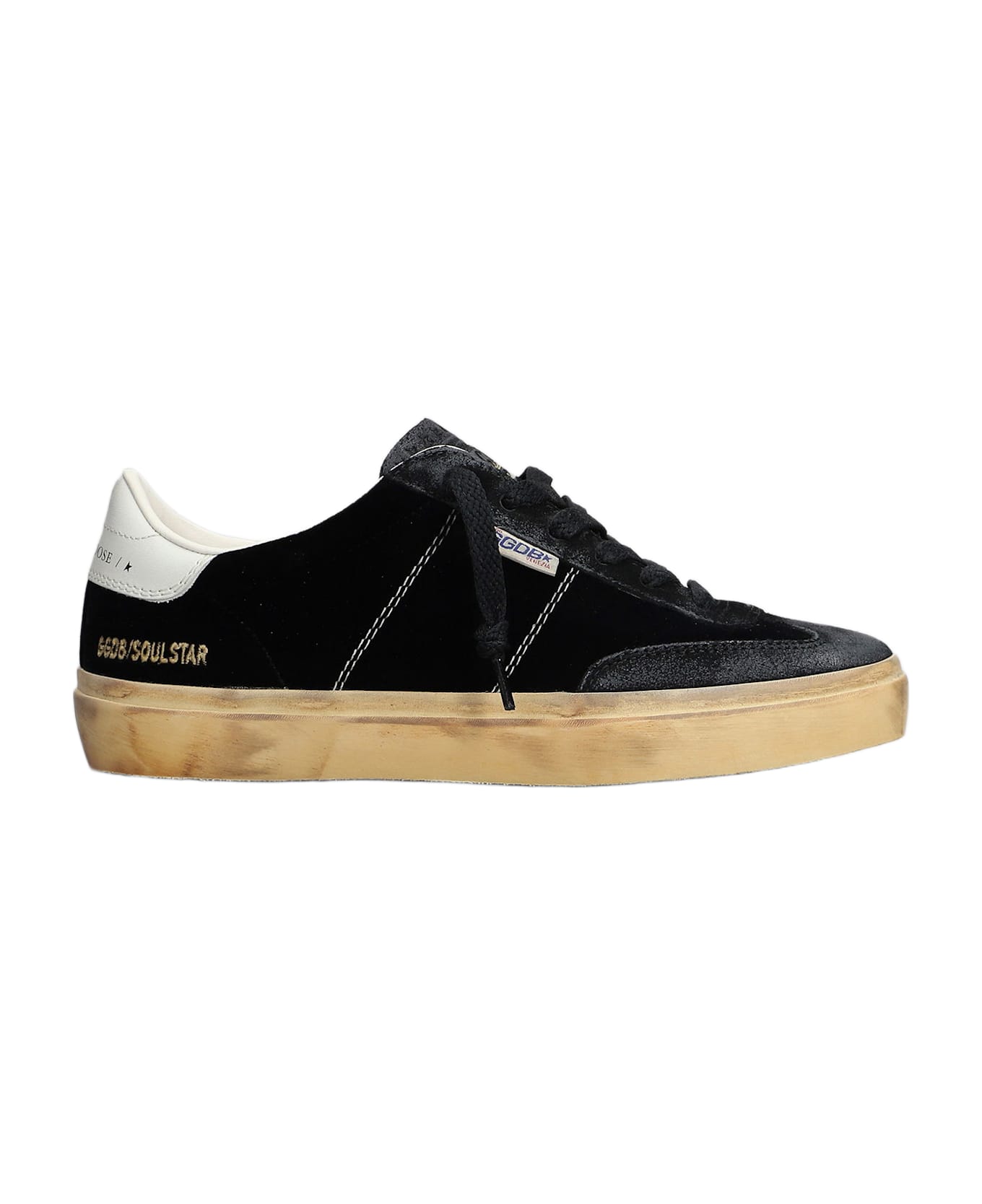 Golden Goose Soul Star Sneakers In Black Velvet - black