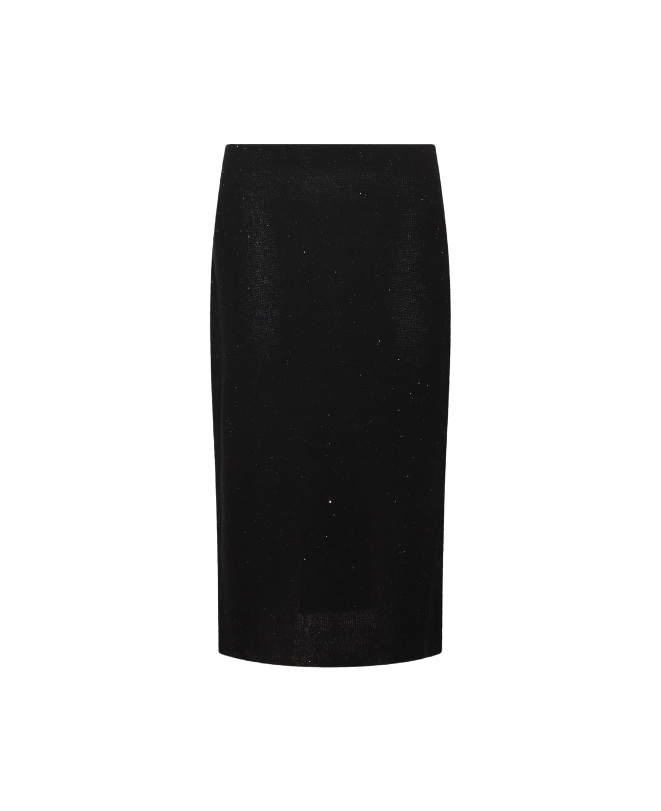 Fabiana Filippi Black Cotton Midi Skirt - Black