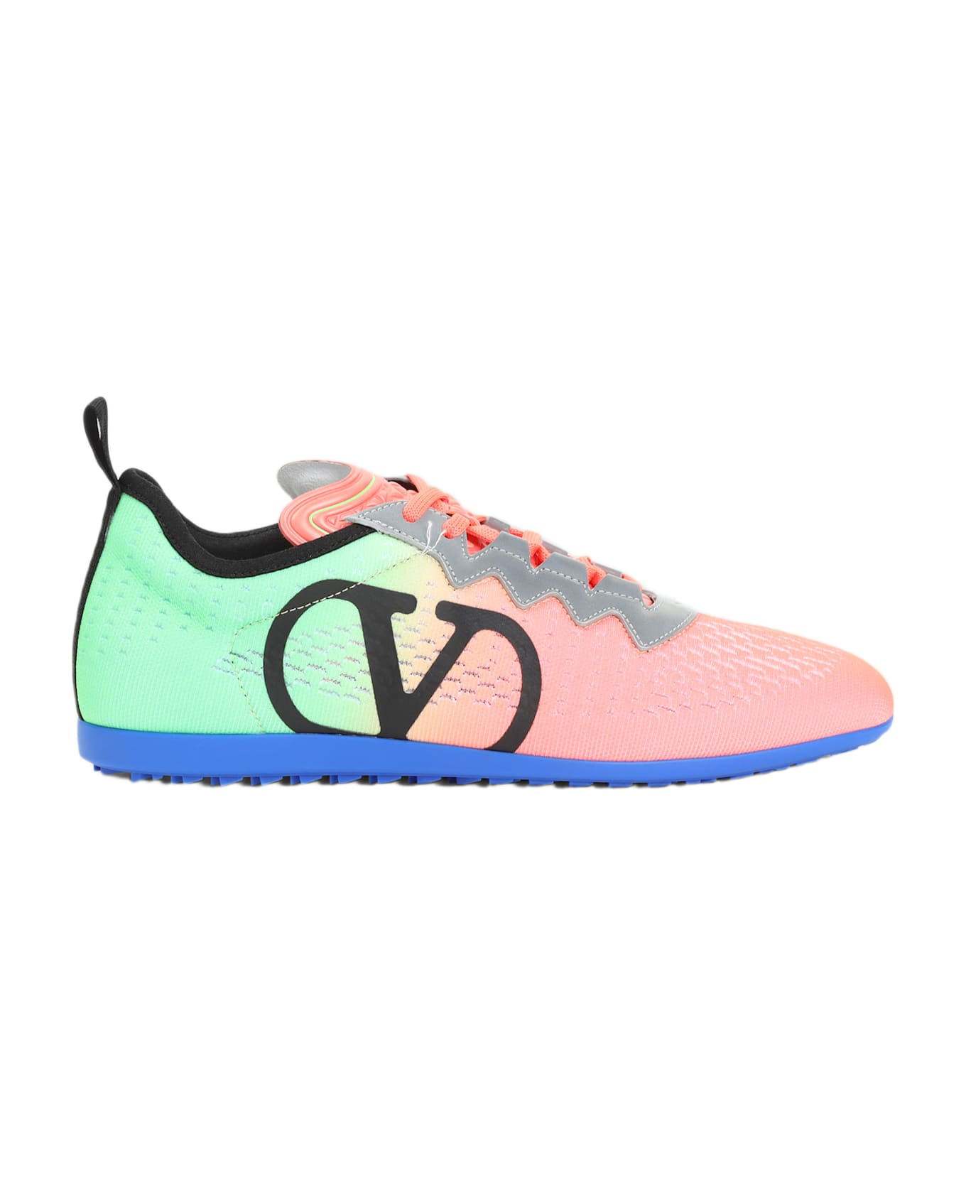 Valentino Garavani 'chromathon' Sneaker - Coral Fluo Green Fluo Ne Grigio Acid Blu