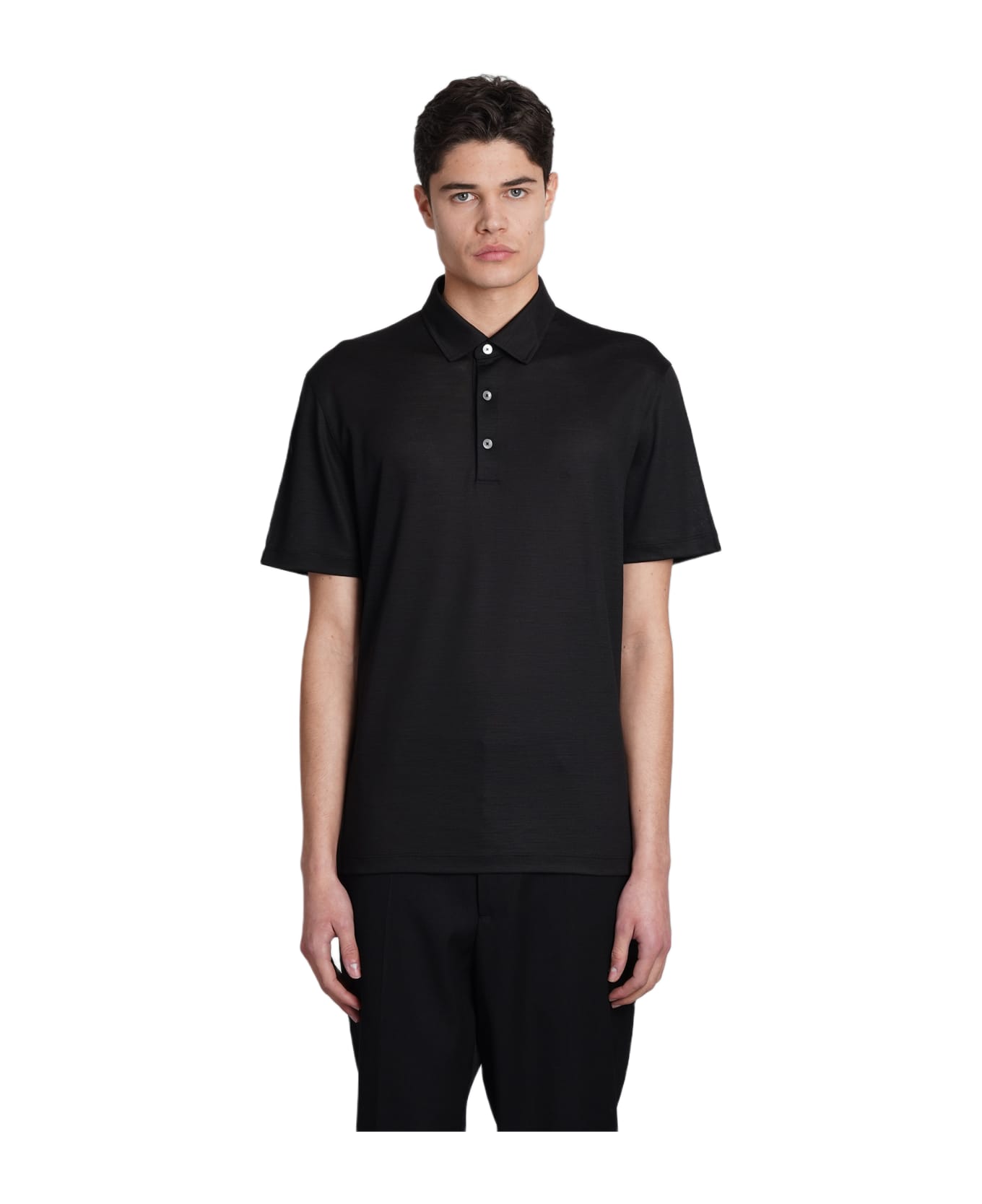 Zegna Polo In Black Wool - black ポロシャツ