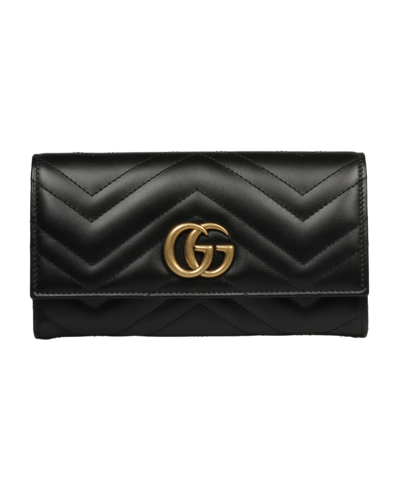 Gucci Black Marmont Gg Continental Wallet - Black 財布