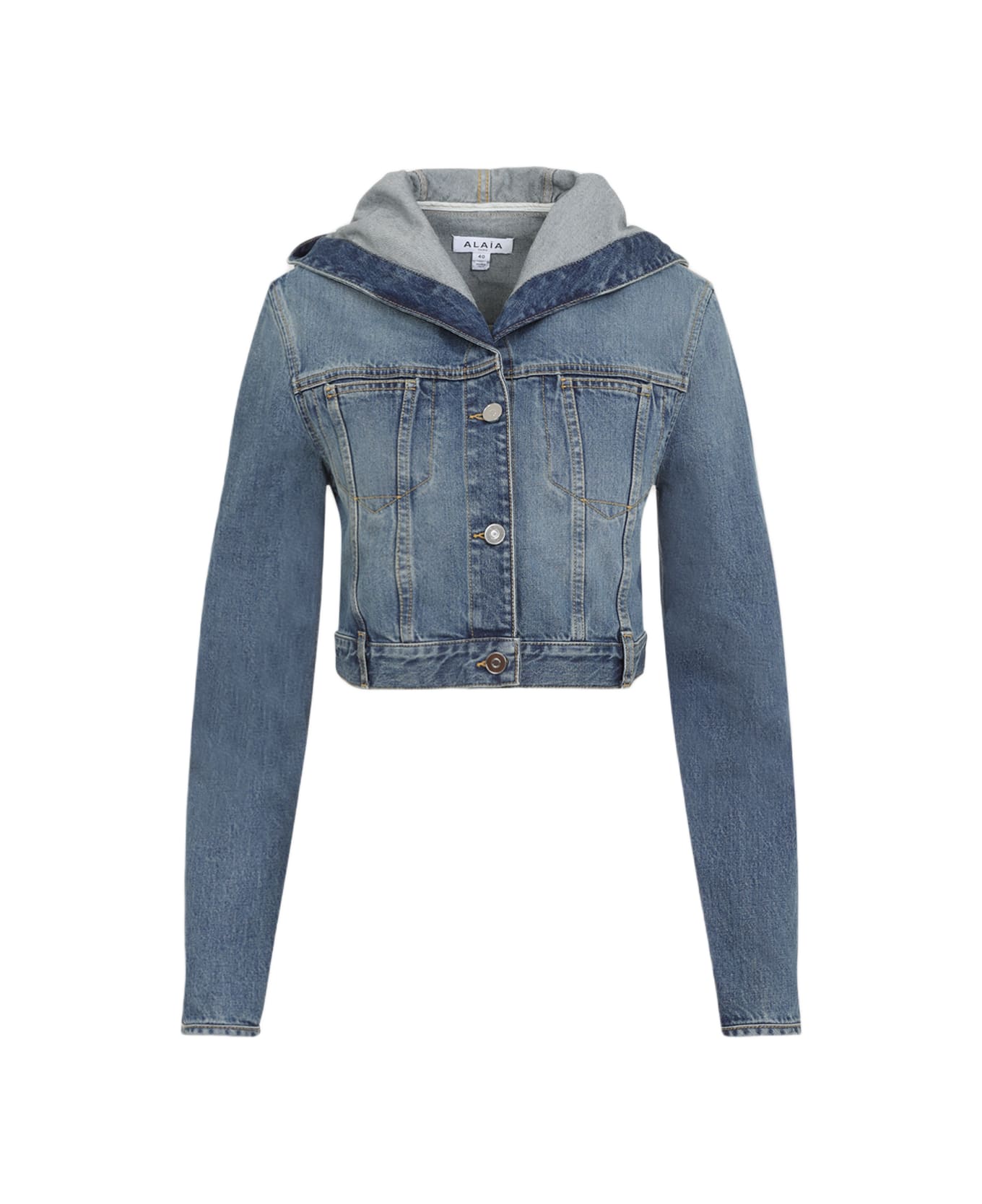 Alaia Hooded Denim Jacket - Bleu Vintage