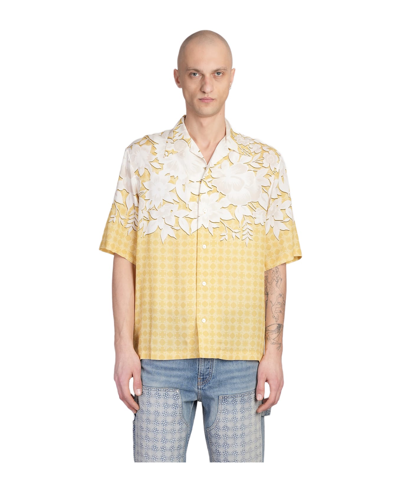 AMIRI Shirt In Yellow Viscose - yellow シャツ