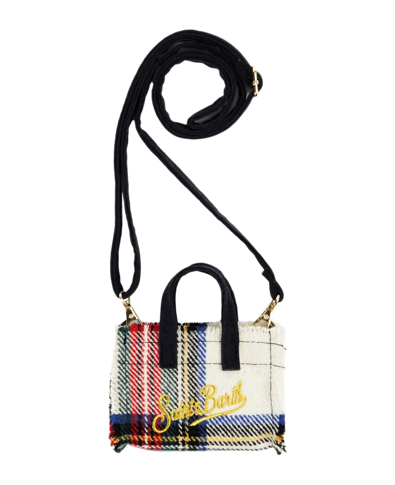 MC2 Saint Barth Wooly Key Holder With Tartan Print - WHITE