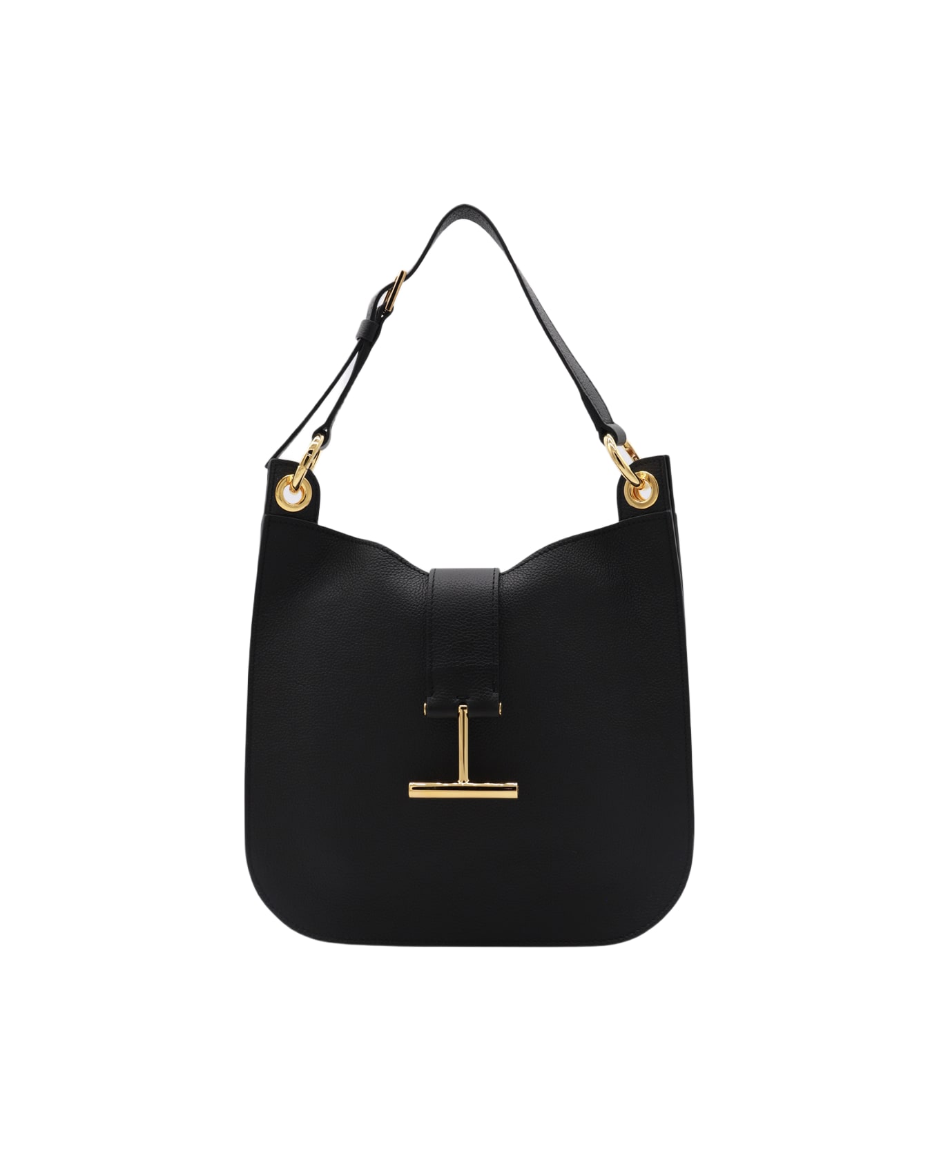 Tom Ford Black Leather Shoulder Bag - Black
