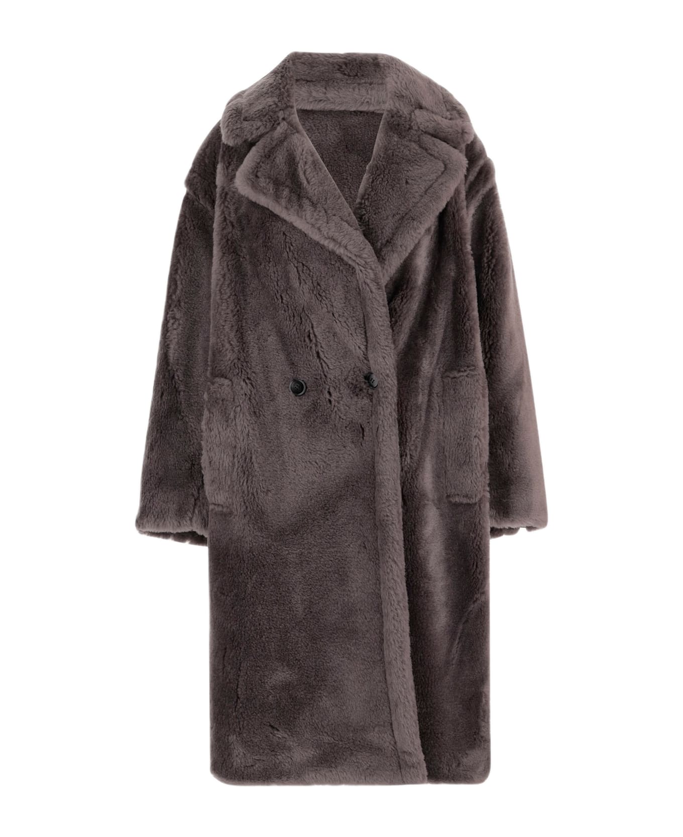 STAND STUDIO Biba Double-breasted Wool Coat - GREY