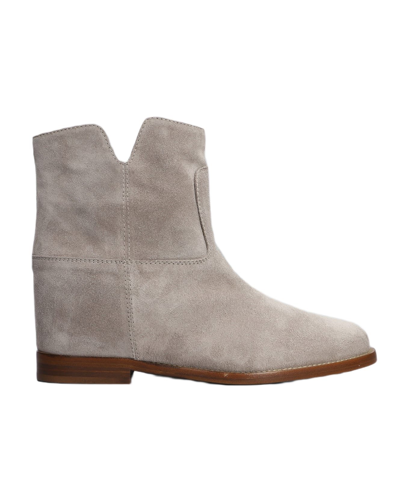 Via Roma 15 Ankle Boots Inside Wedge In Taupe Suede - taupe