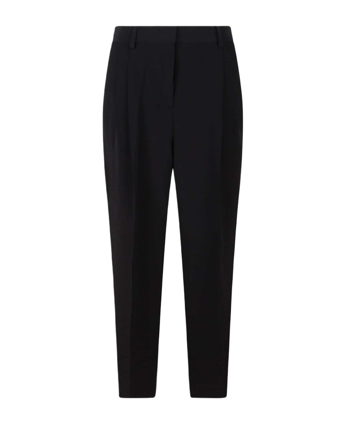 Totême Double-pleat Straight Trousers - Black