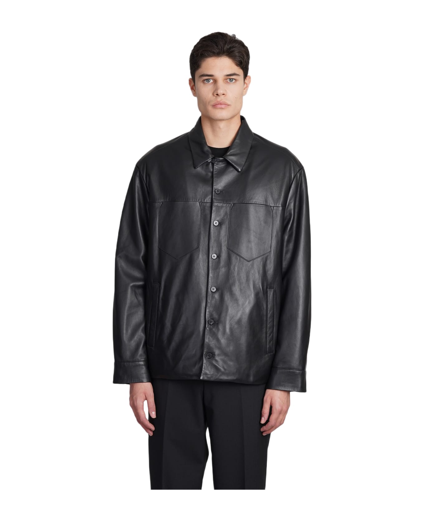 Neil Barrett Leather Jacket In Black Leather - black
