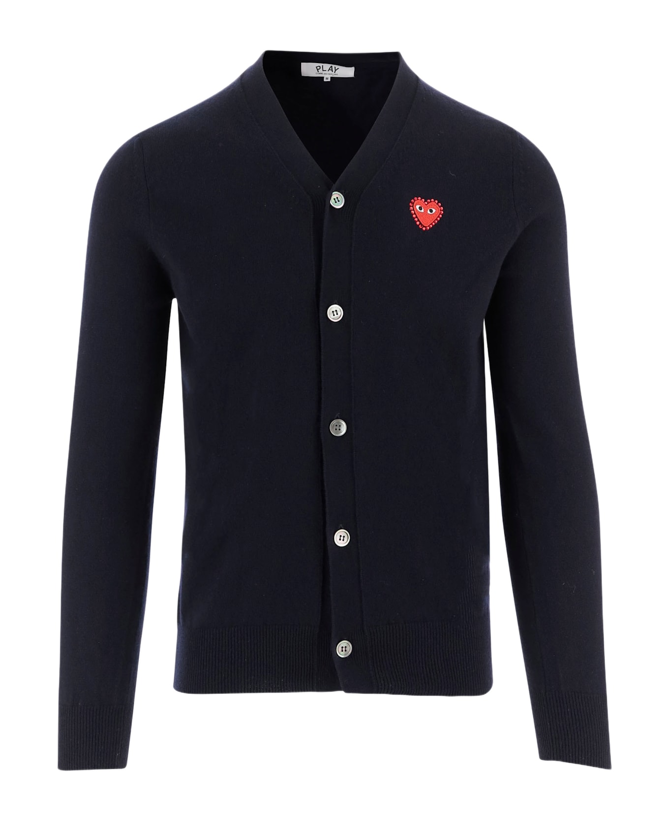 Comme des Garçons Play Wolf Cardigan With Logo - Blue