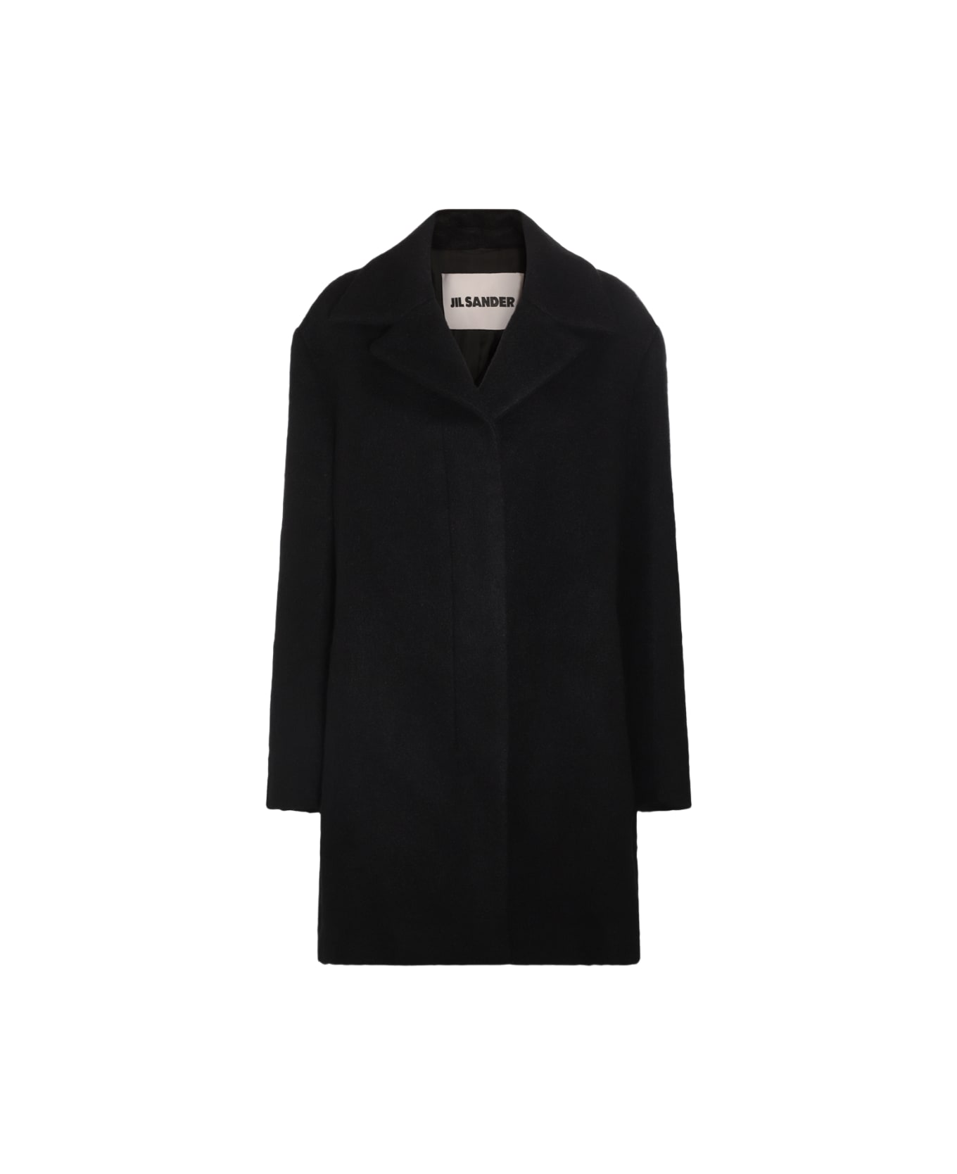Jil Sander Black Wool And Mohair Blend Coat - Black