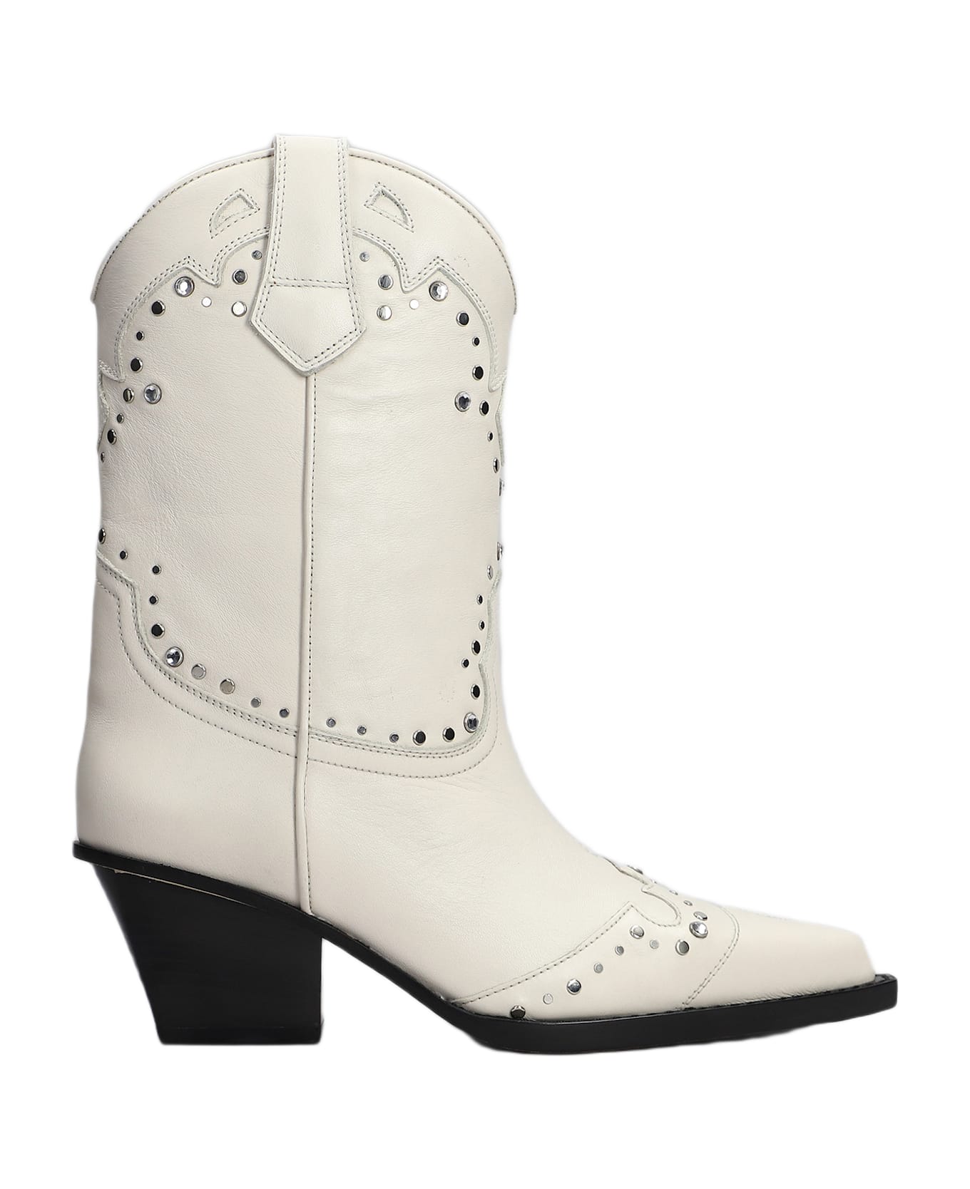 Paris Texas Janice Boot 60 Texan Boots In White Leather - white