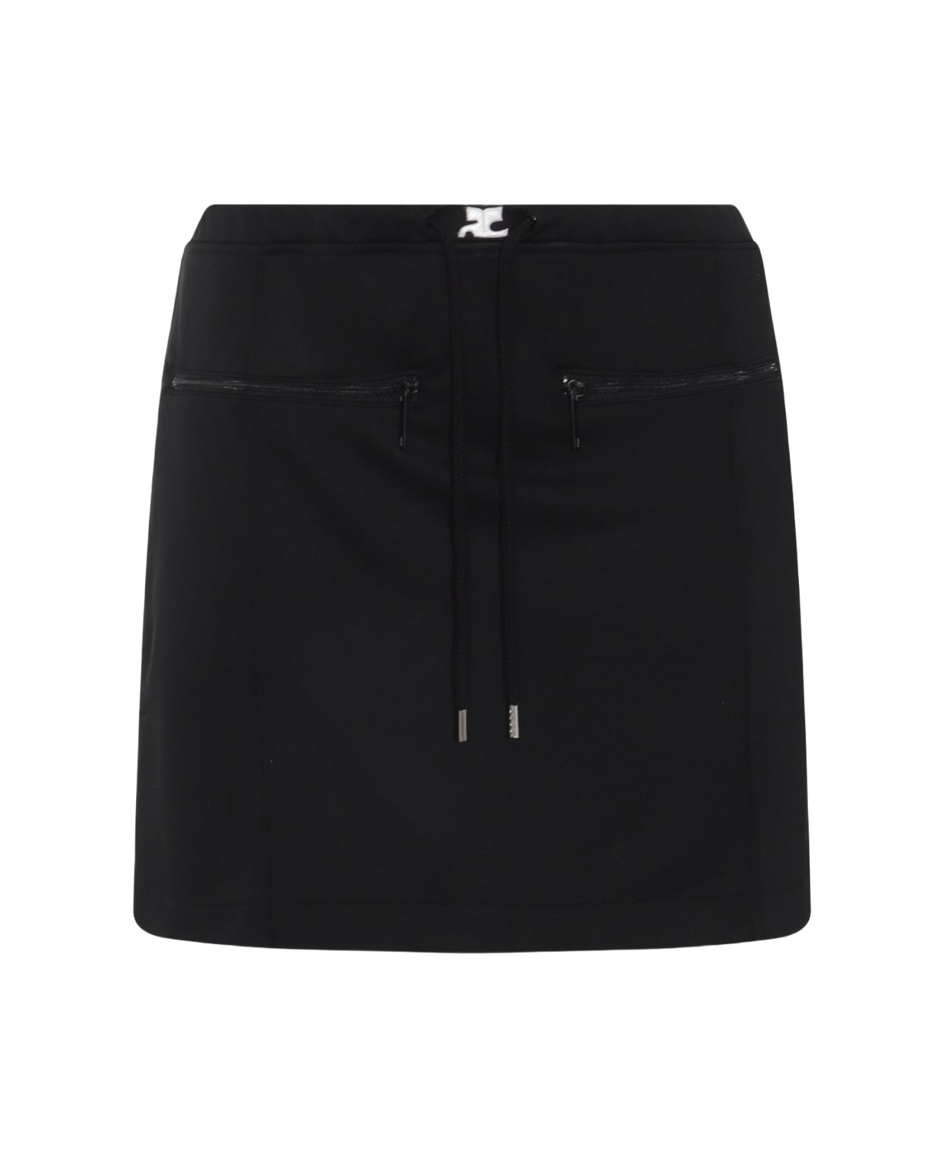 Courrèges Black Cotton Mini Skirt - Black