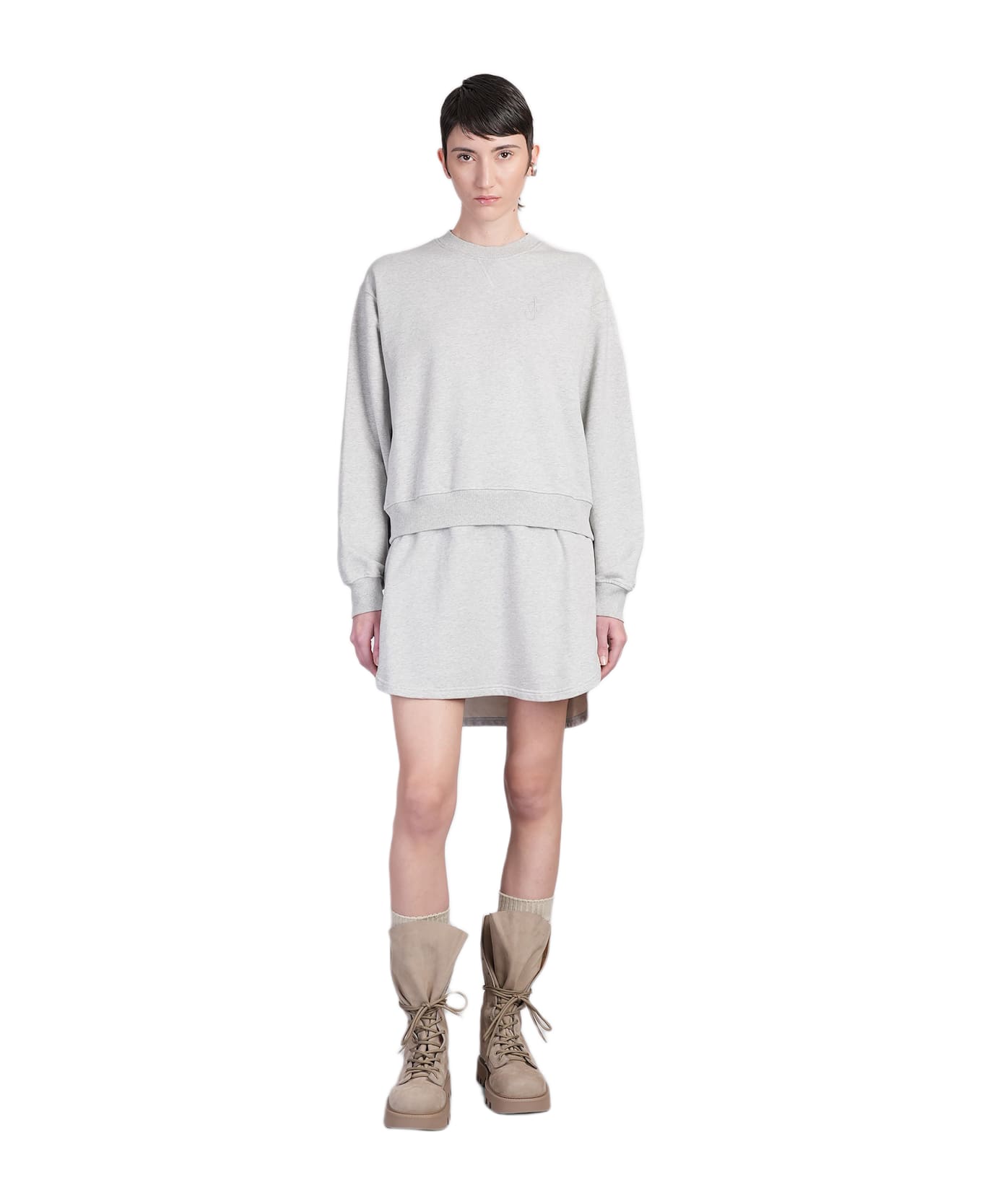 J.W. Anderson Dress In Grey Cotton - LIGHT GREY MELANGE
