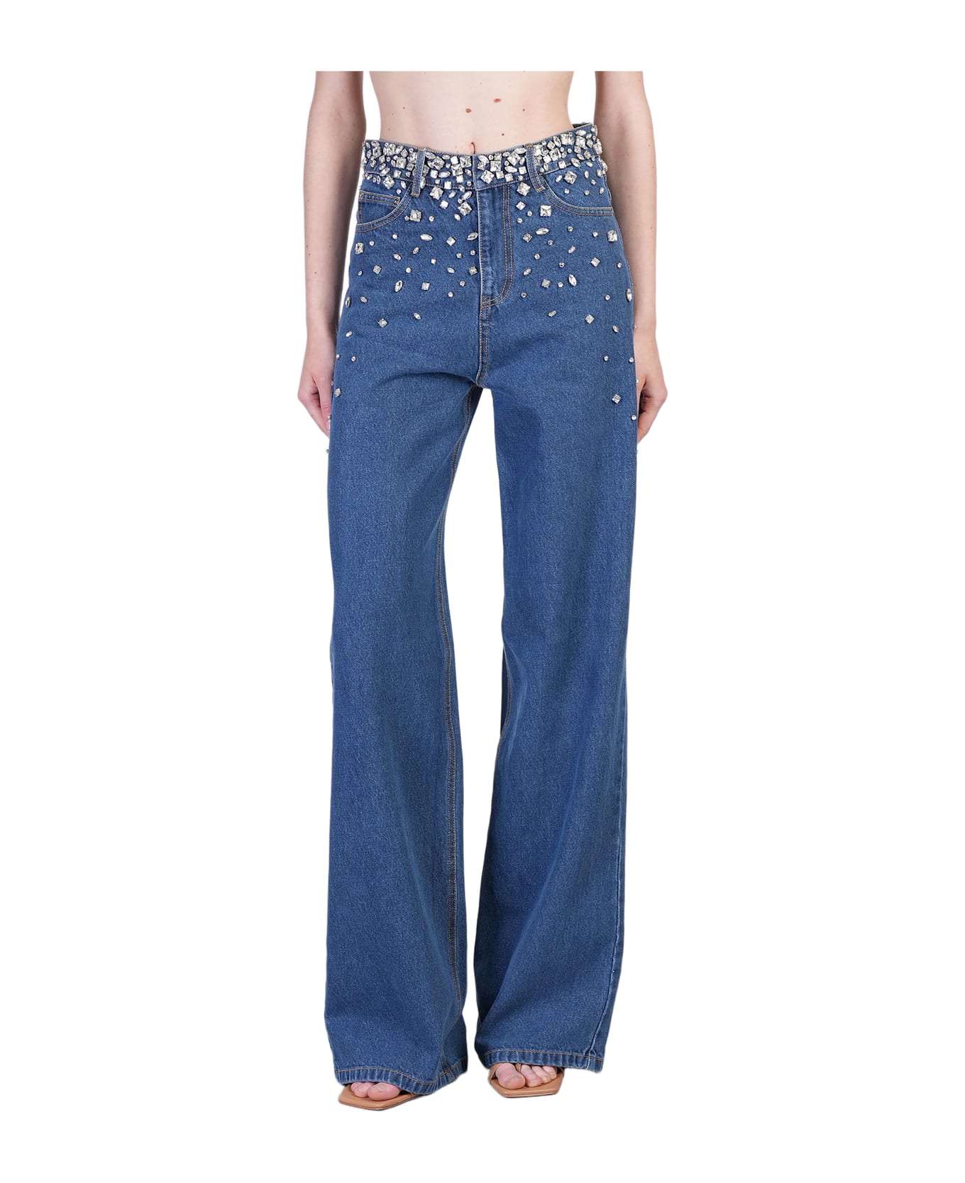 retrofete Jenna Jeans In Blue Cotton - blue