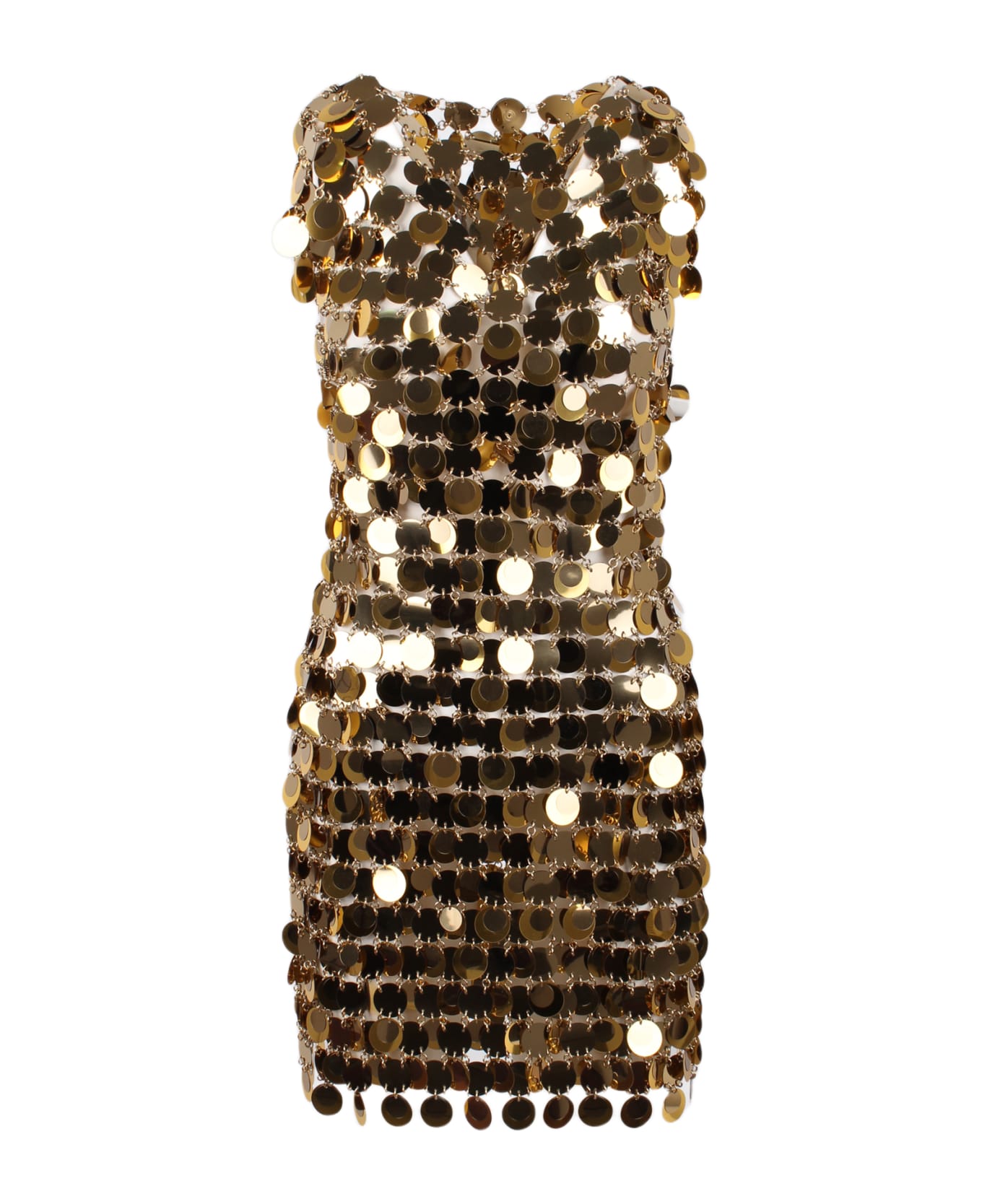 Paco Rabanne Rabanne Chainmail Mini Dress - Golden
