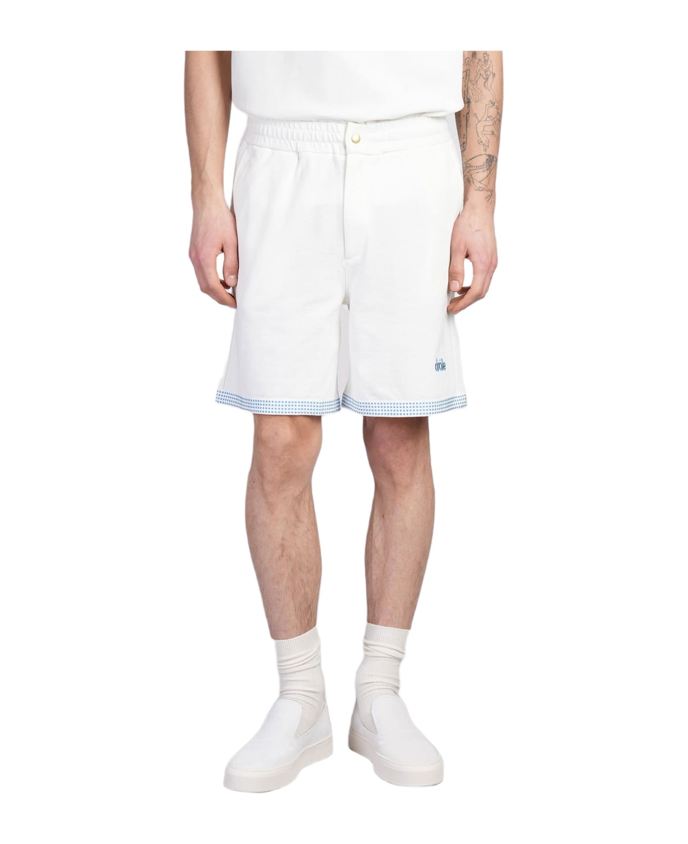 Drôle de Monsieur Shorts In White Cotton - white