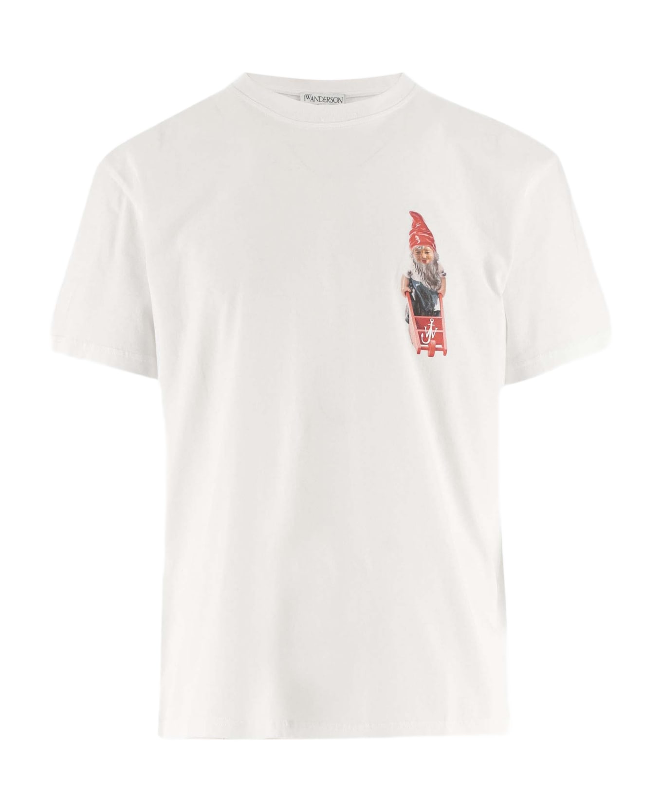 J.W. Anderson Cotton T-shirt With Graphic Print And Logo - WHITE