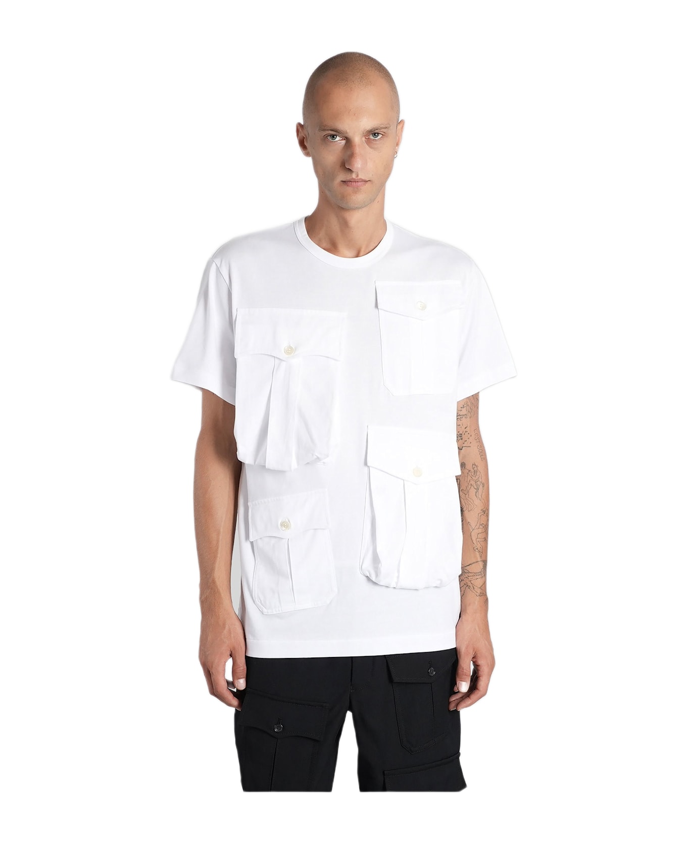 Comme Des Garçons Homme Plus T-shirt In White Cotton - white