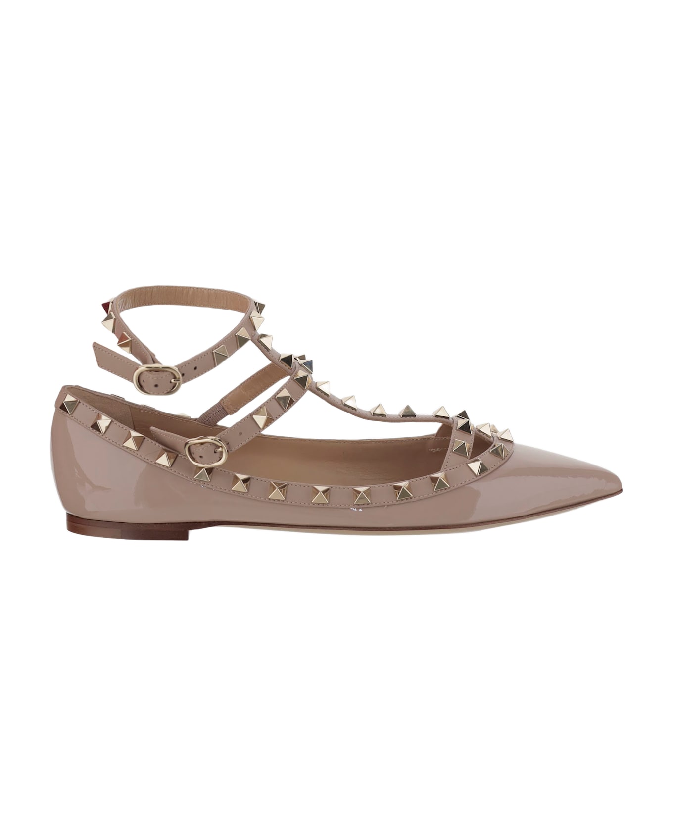 Valentino Garavani Leather Rockstud Shoe - POUDRE