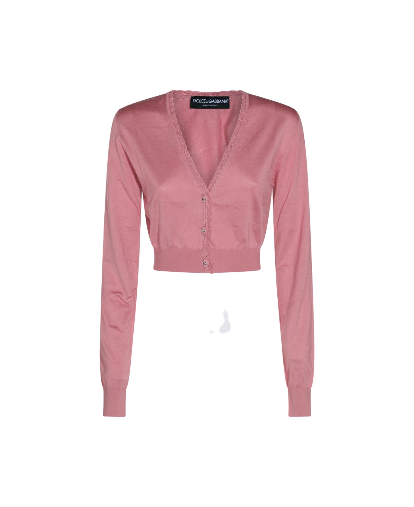 Dolce 
Gabbana Pink Silk Knitwear - ROSA POLVERE