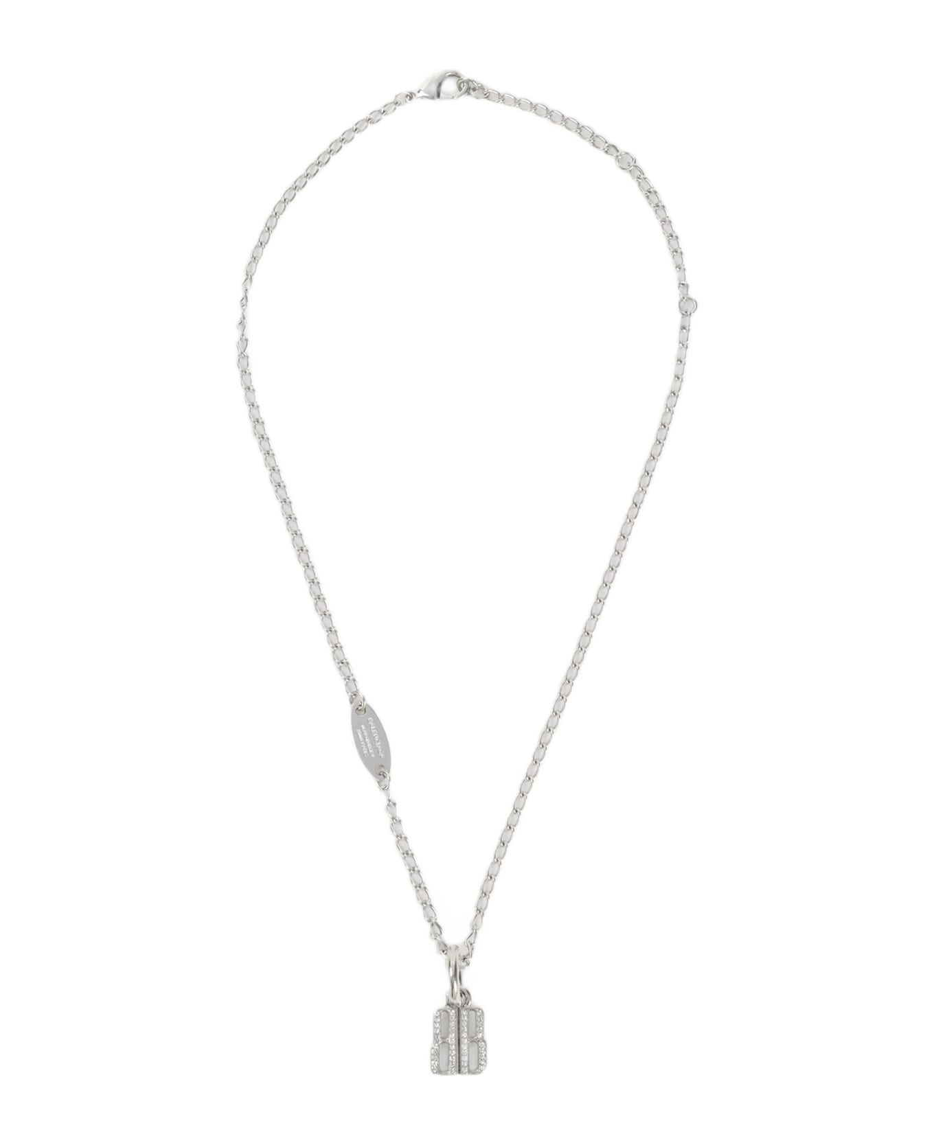 Balenciaga Nano Thin Necklace - Silver Crystal