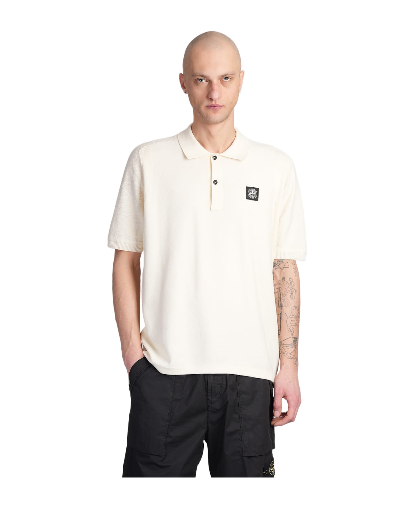 Stone Island Polo In Beige Cotton - beige