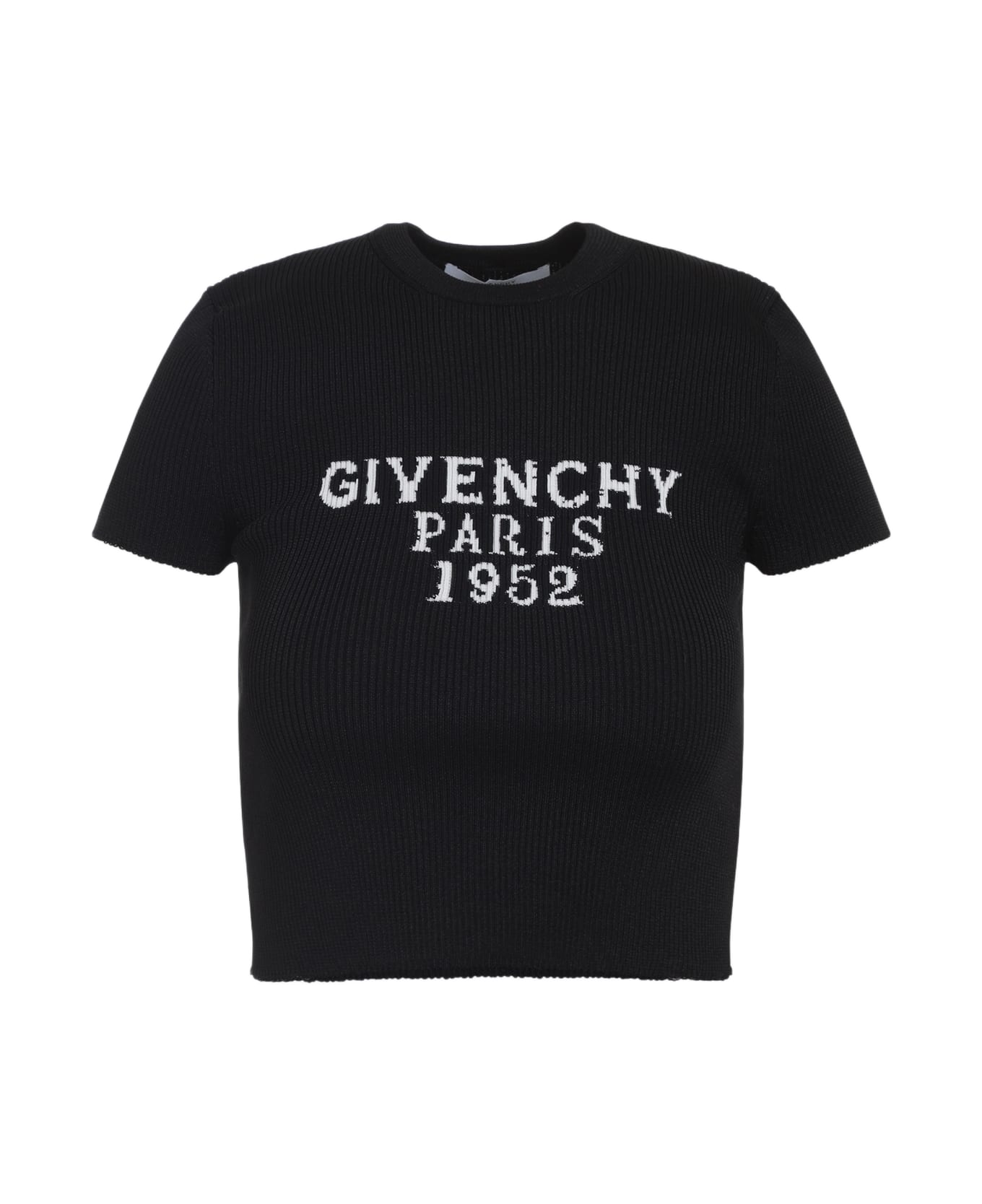 Givenchy Short Sleeves Crop Top - Black