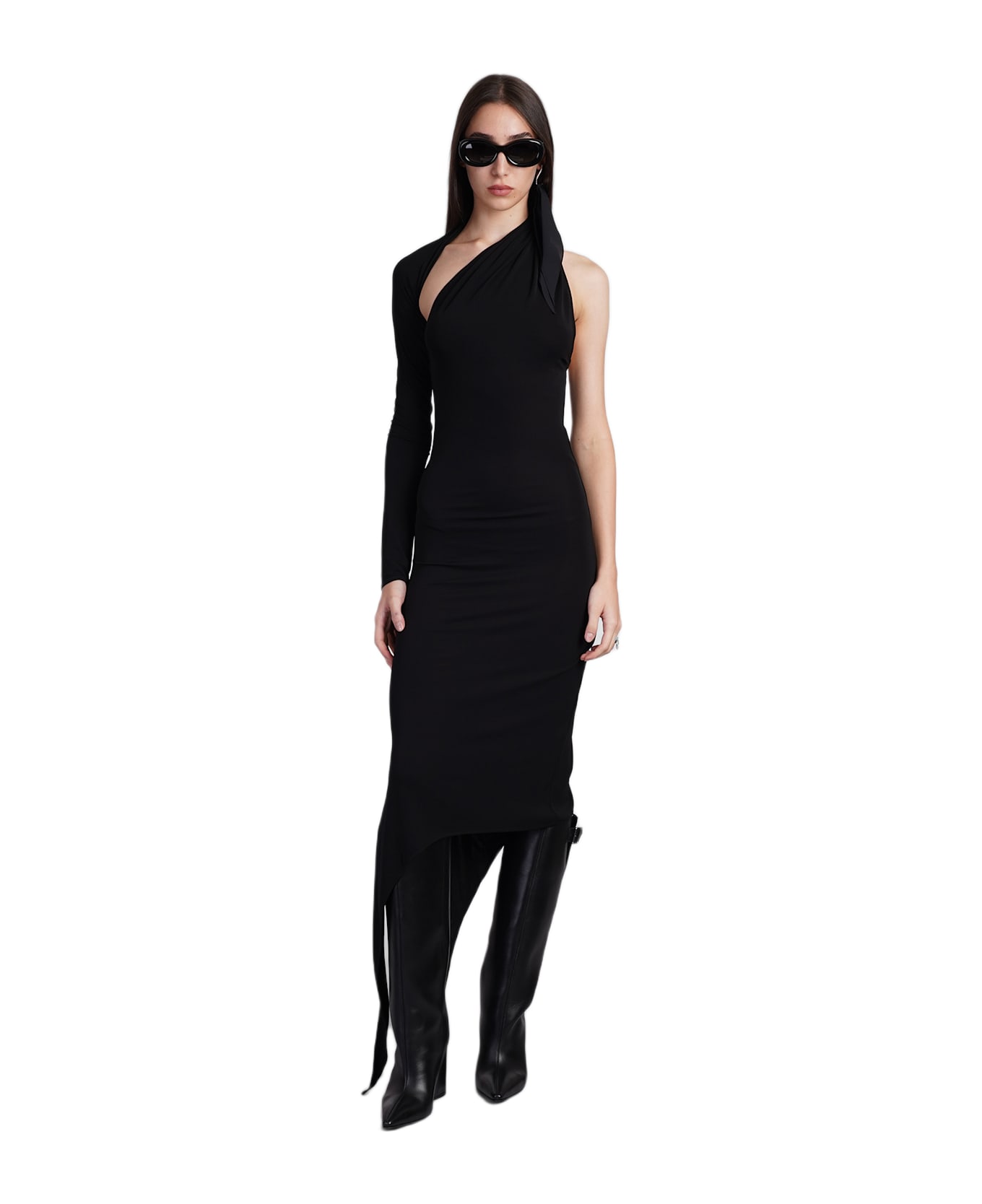 Courrèges Dress In Black Viscose - black