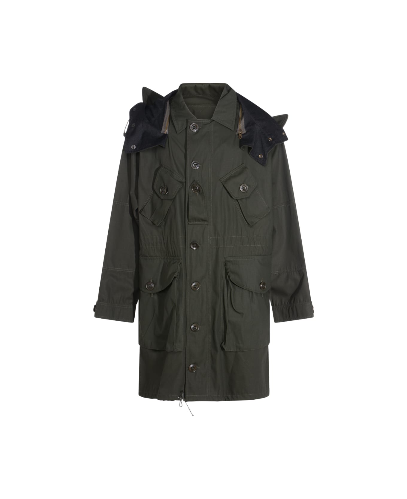 Maison Margiela Dark Green Cotton Coat - Green