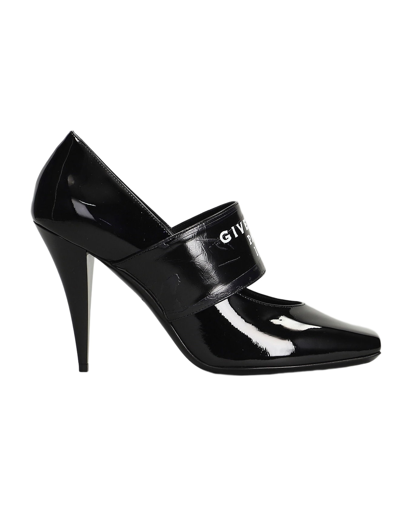Givenchy Sliced Square Pumps In Black Patent Leather - black