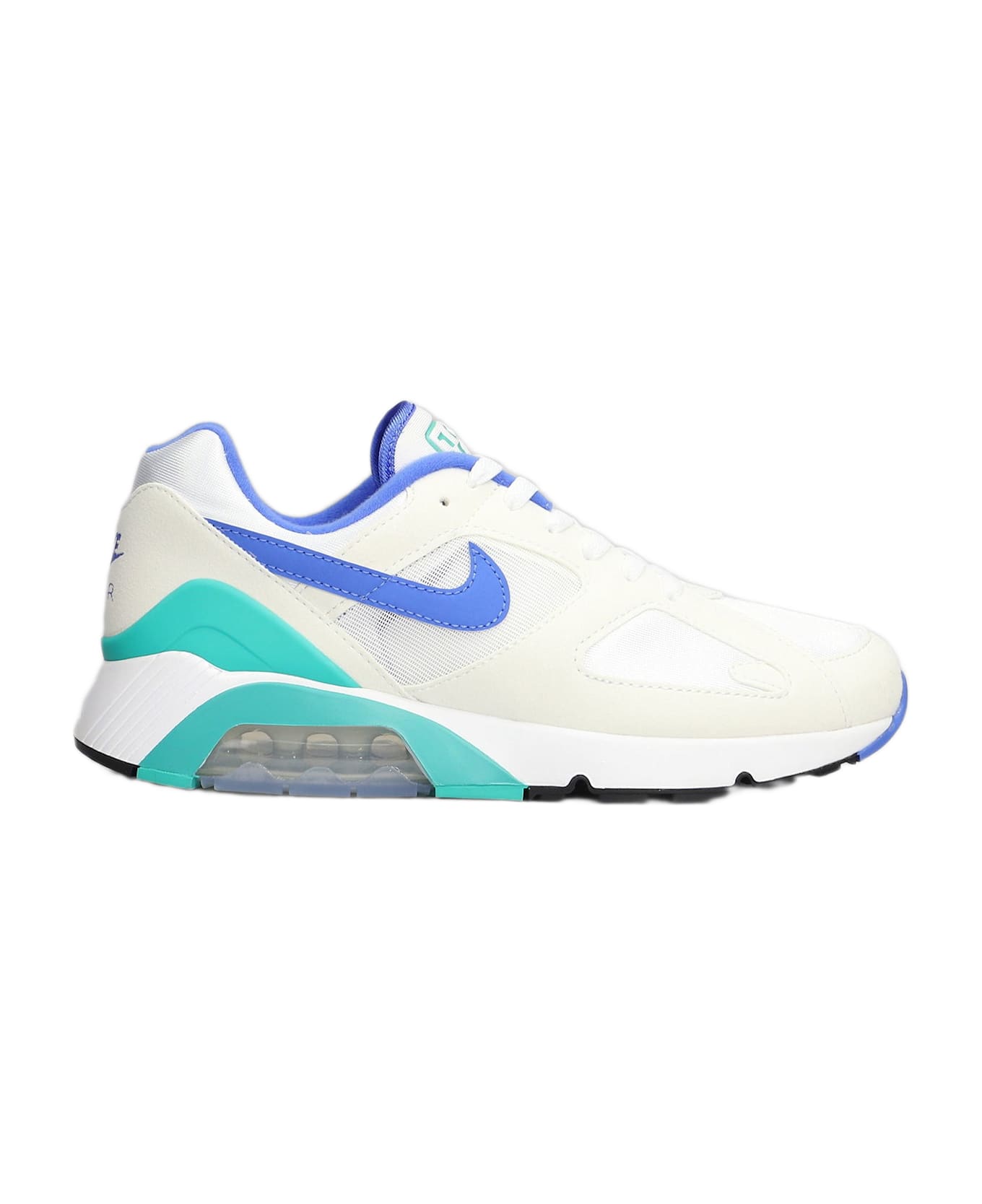 Nike Air 180 Sneakers In White Leather And Fabric - white