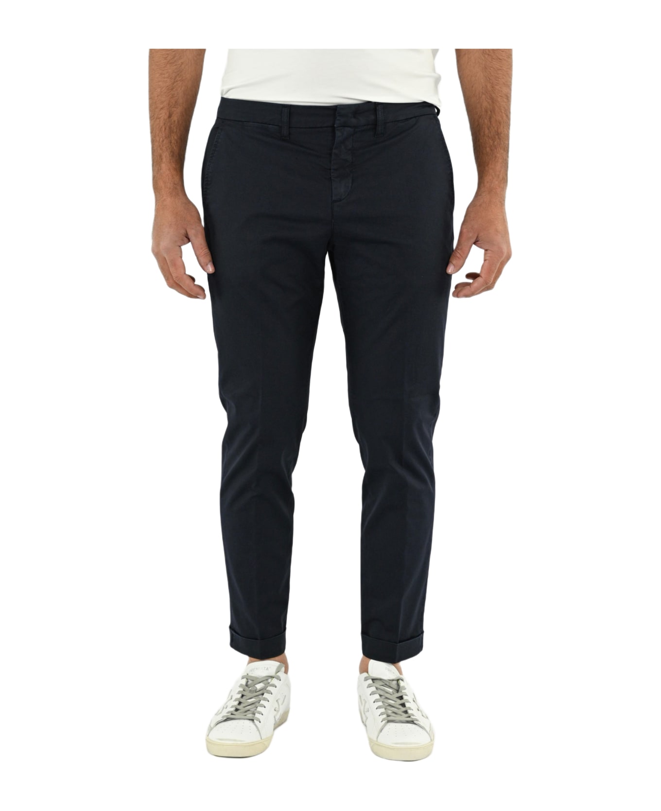 Fay Capri Pants With Cuff - BLUE