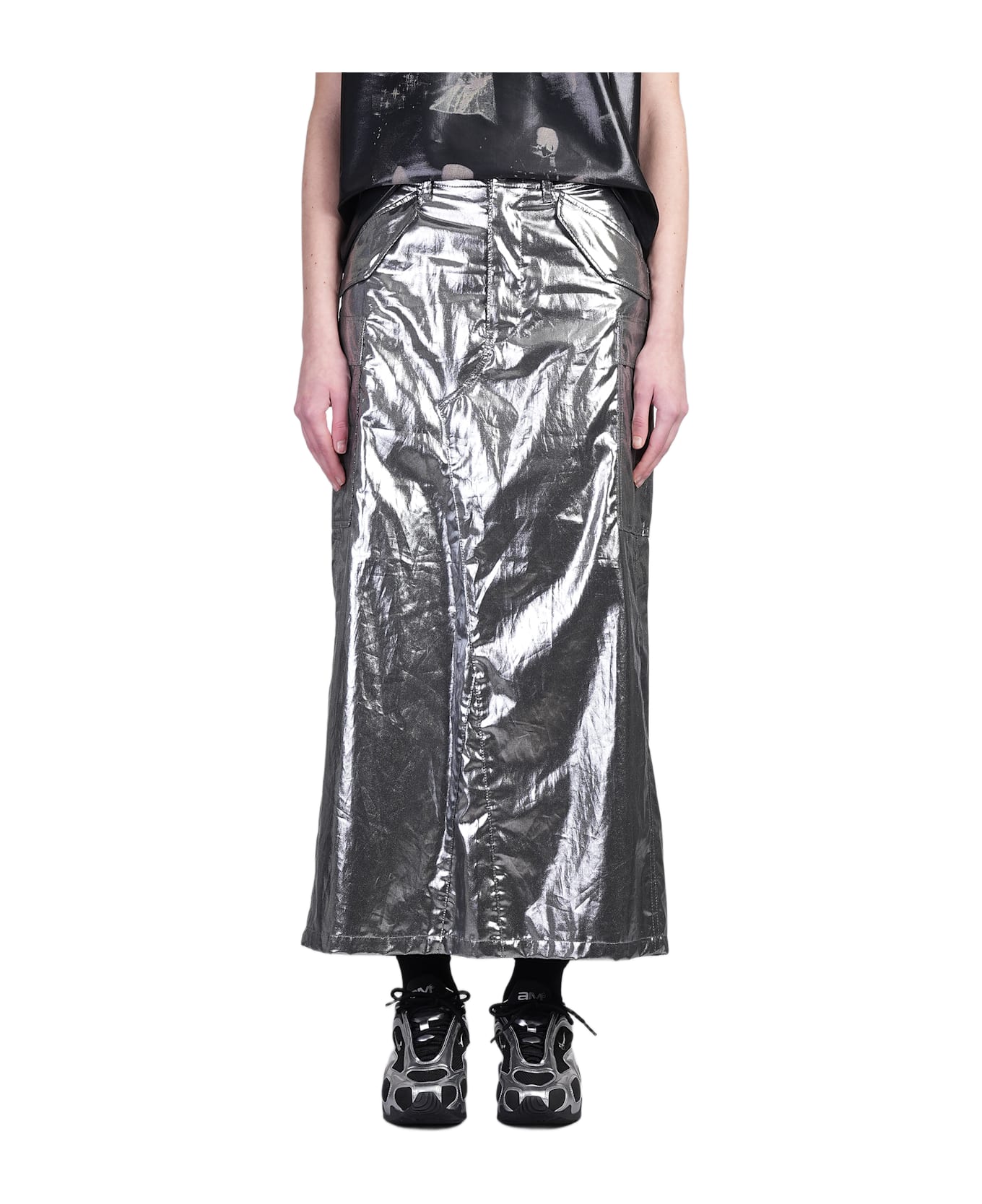 Junya Watanabe Skirt In Silver Cotton - silver