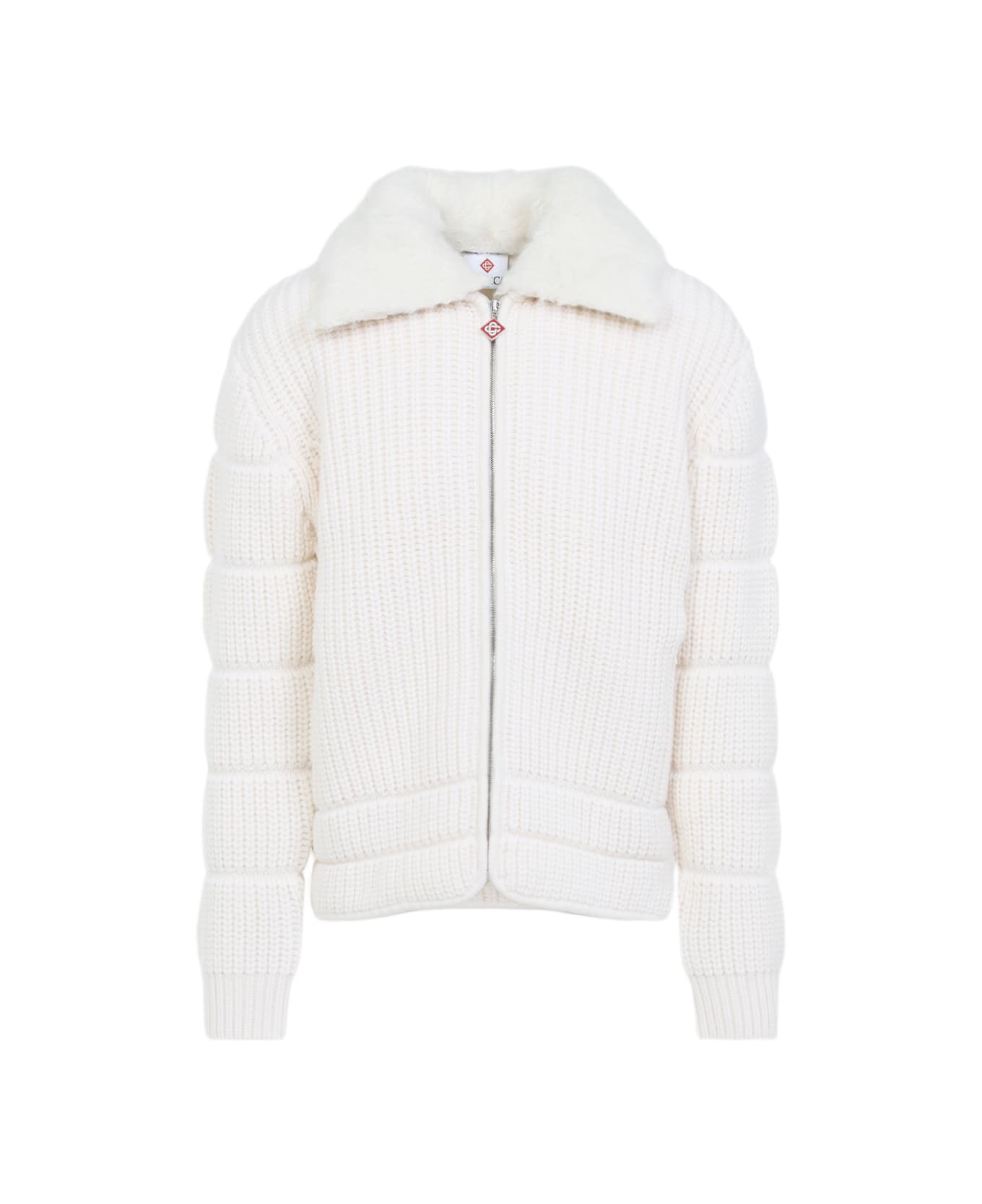 Casablanca Ribbed Padded Jacket - White