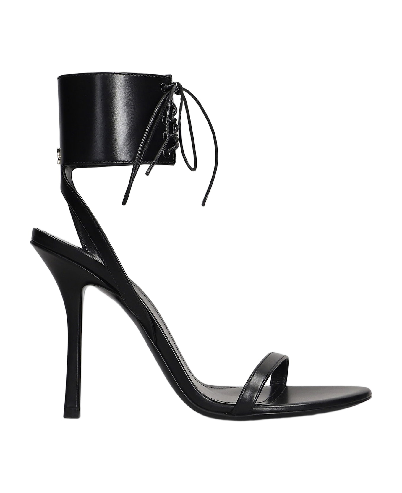 Givenchy 4g Liquid Lace Up Sandals In Black Leather - black