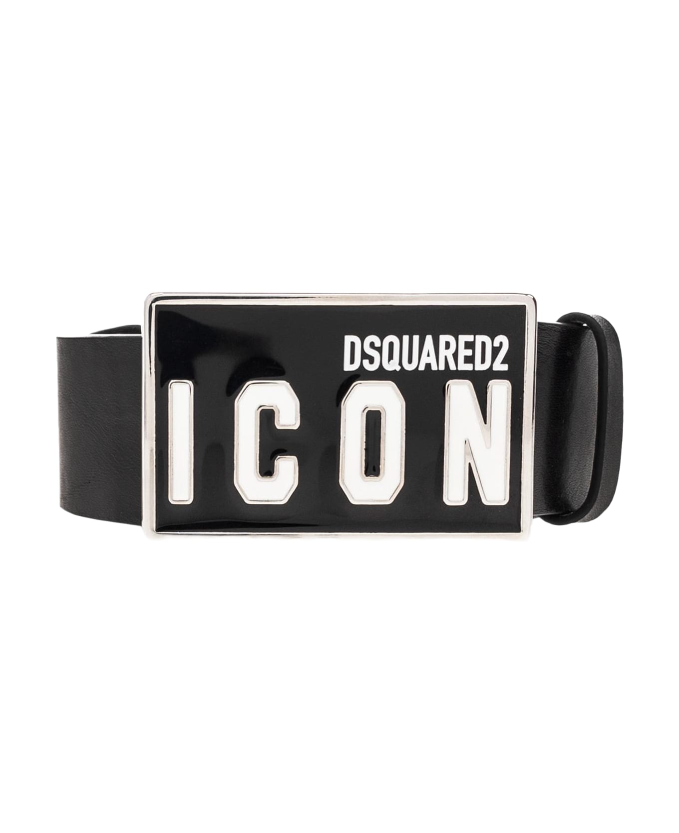 Dsquared2 Leather Belt - Nero e Bianco