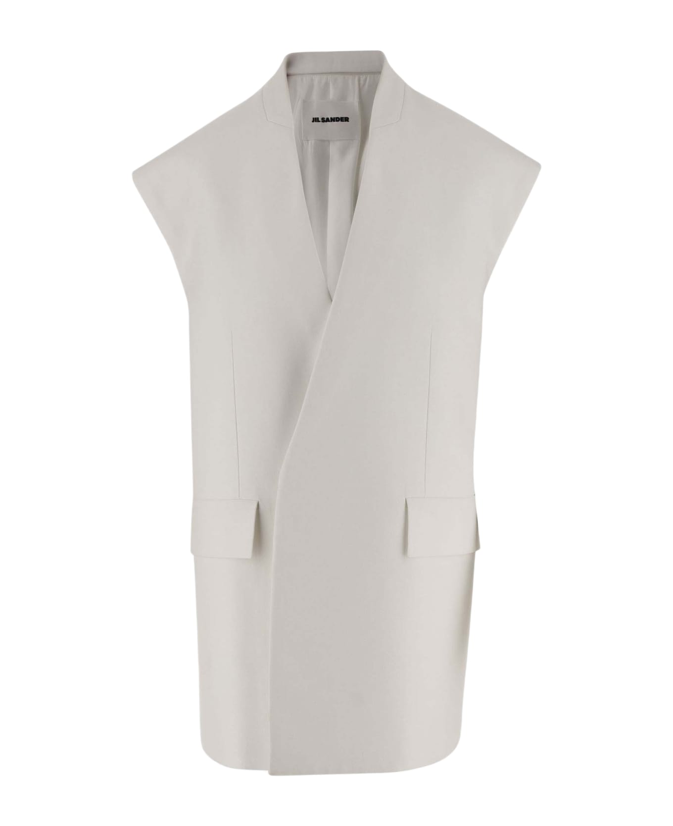 Jil Sander Cotton Stretch Oversized Vest - White