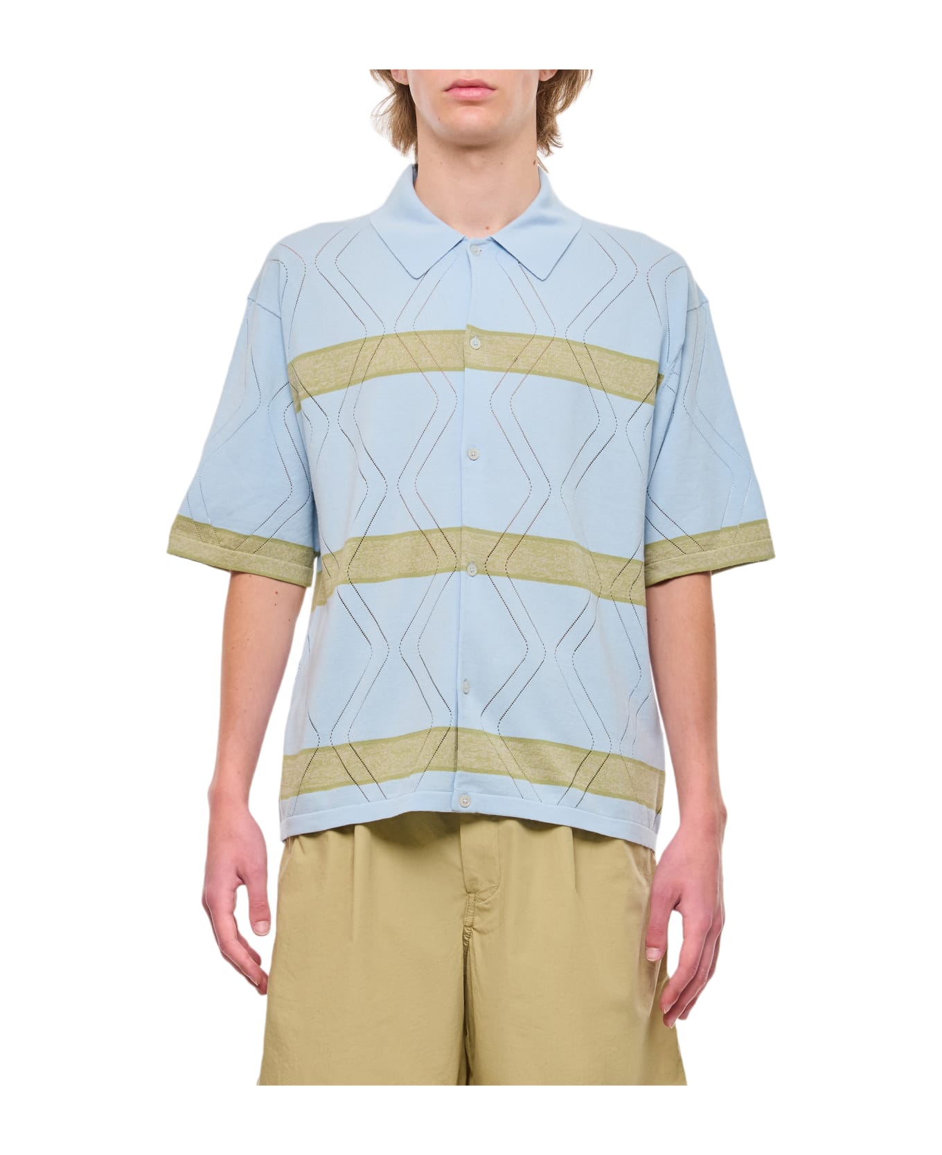 Paul Smith Knitted Polo - Clear Blue シャツ