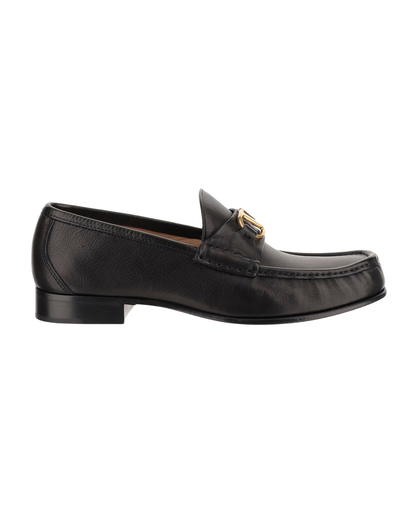 Valentino Garavani Vlogo Signature Leather Loafer - Black