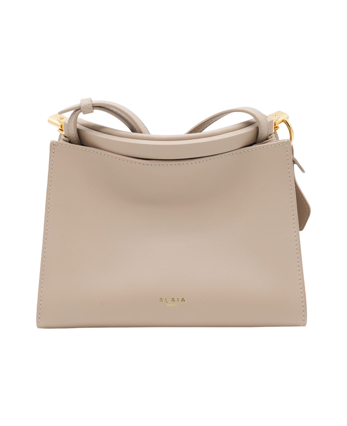 Alaia Beige Leather Small Square Crossbody Bag - GREGE