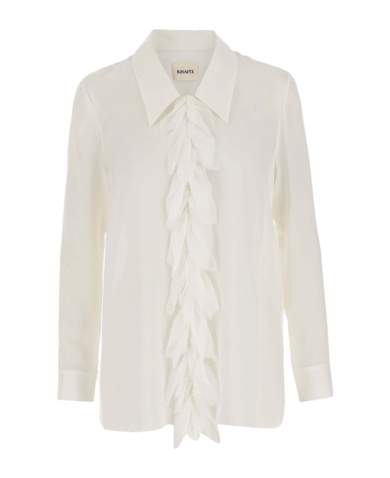 Khaite Luca Ruffle Shirt - CREAM