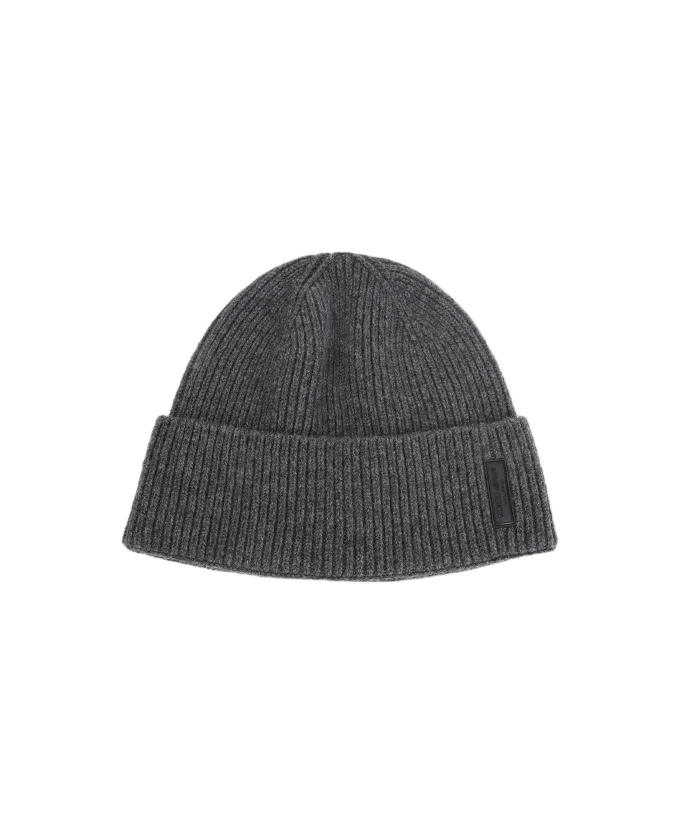 Giorgio Armani Beanie Hat - Anthracite Melange